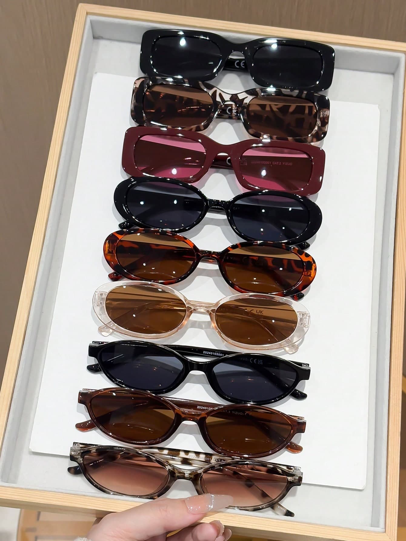 9 Pairs Women's Square Frame All-Season Street Fashion Futuristic Style Glasses, Suitable For Outdoor Leisure Activities, Date Outfits, Girls' Parties, Beach Accessories