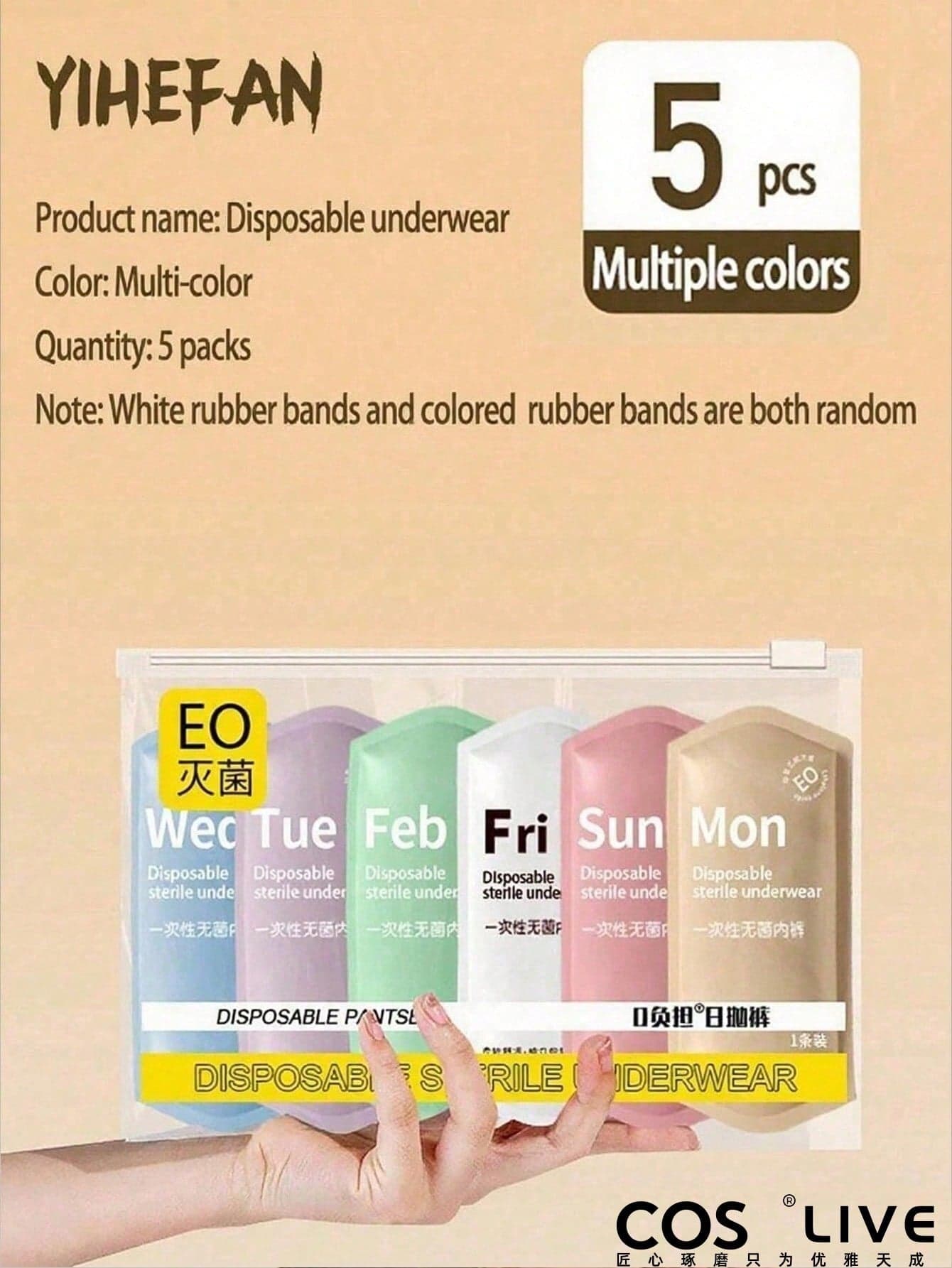 5pcs/Pack Disposable Panties For Women, Sterile, Travel, Postpartum, Plus Size, Soft & Skin-Friendly, Colorful Disposable Underwear Accessories