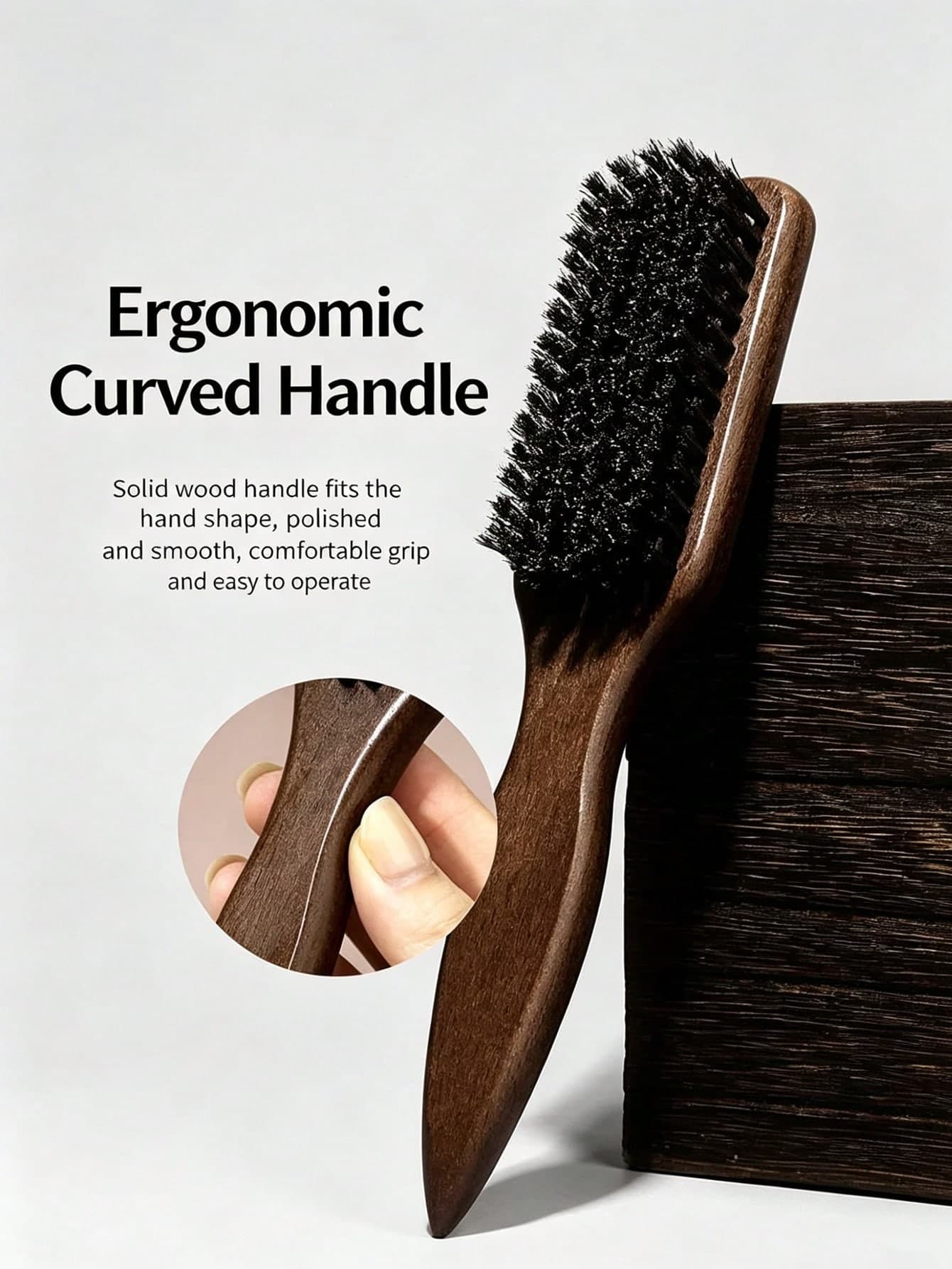 Unisex Premium Boar Bristle Hair Brush And Beard Brush - Unscented Professional Styling Brush, Suitable For Thick And Thin Hair, Can Clean Gradient Hairstyles And Electric Trimmers, Create Smooth Hairstyles, Suitable For Back To School, Travel, Women's Hair Accessories, Combs, Brushes, Edge Brushes