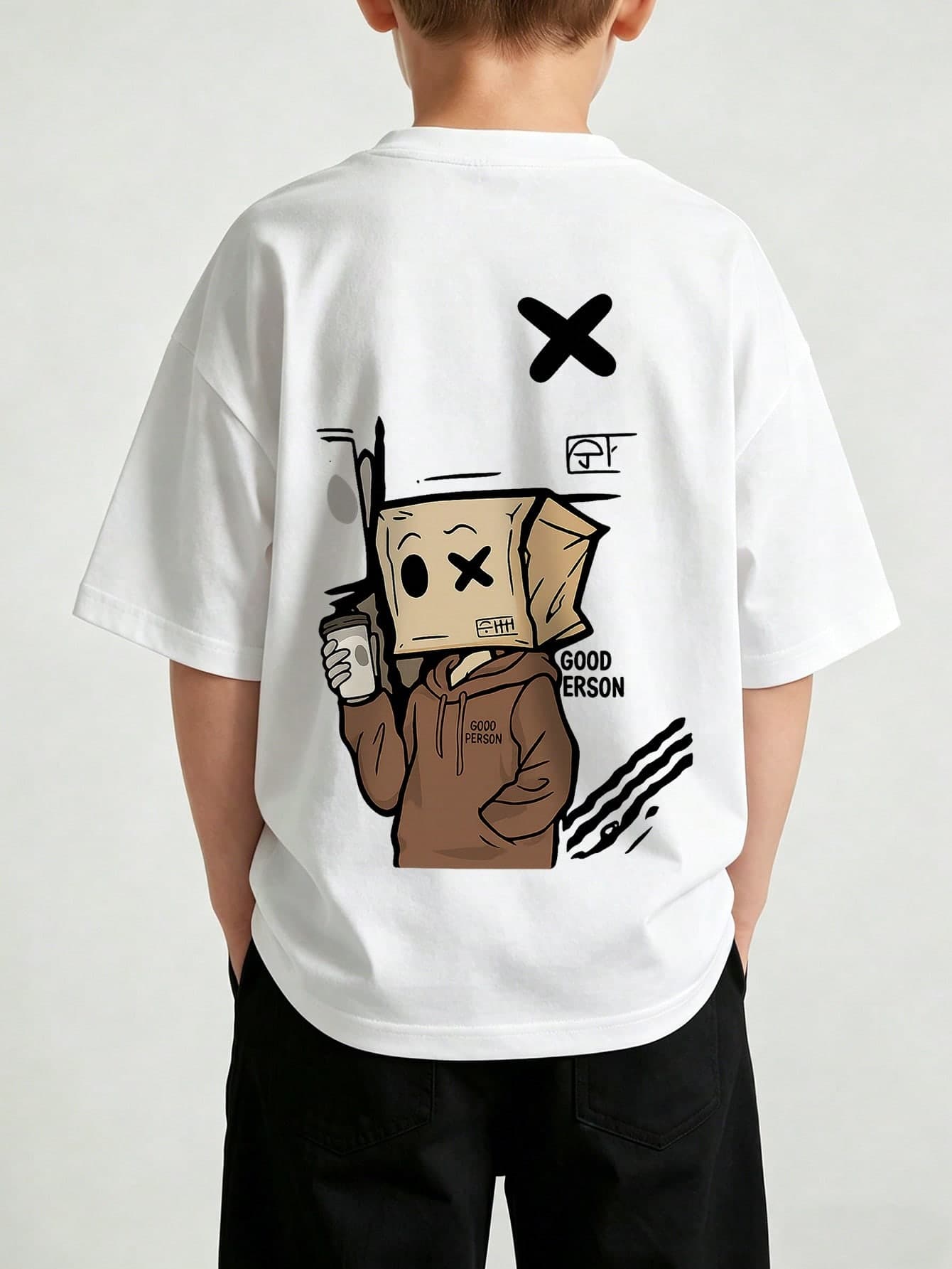 Tween Boys Casual Printed Crew Neck Short Sleeve T-Shirt, Summer Top