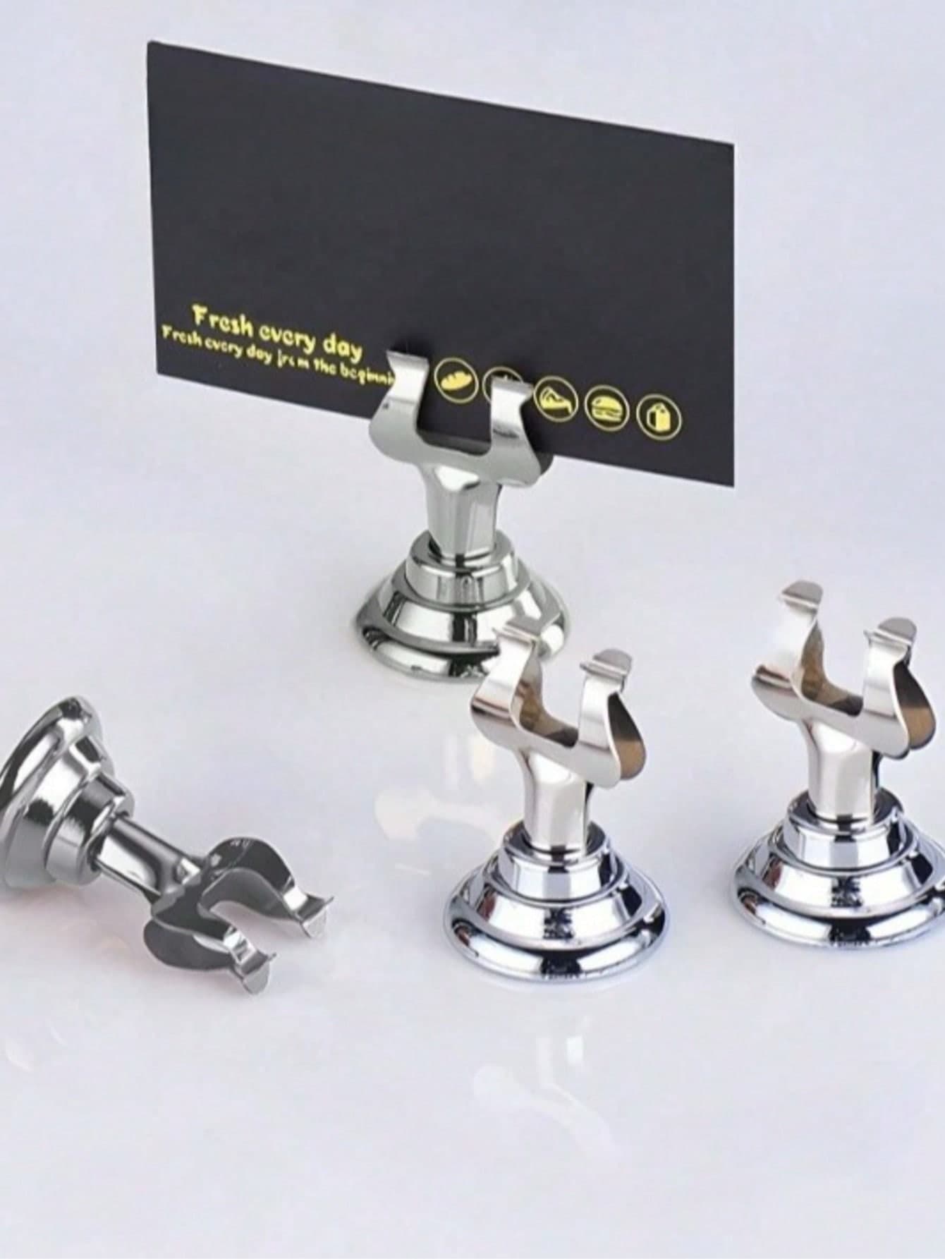 Mini Stainless Steel Table Number Holder, Desktop Nameplate Card Stand, Table Sign Holder For Wedding, Party, Reception, Restaurant, Home, Office Decor And Memo Display