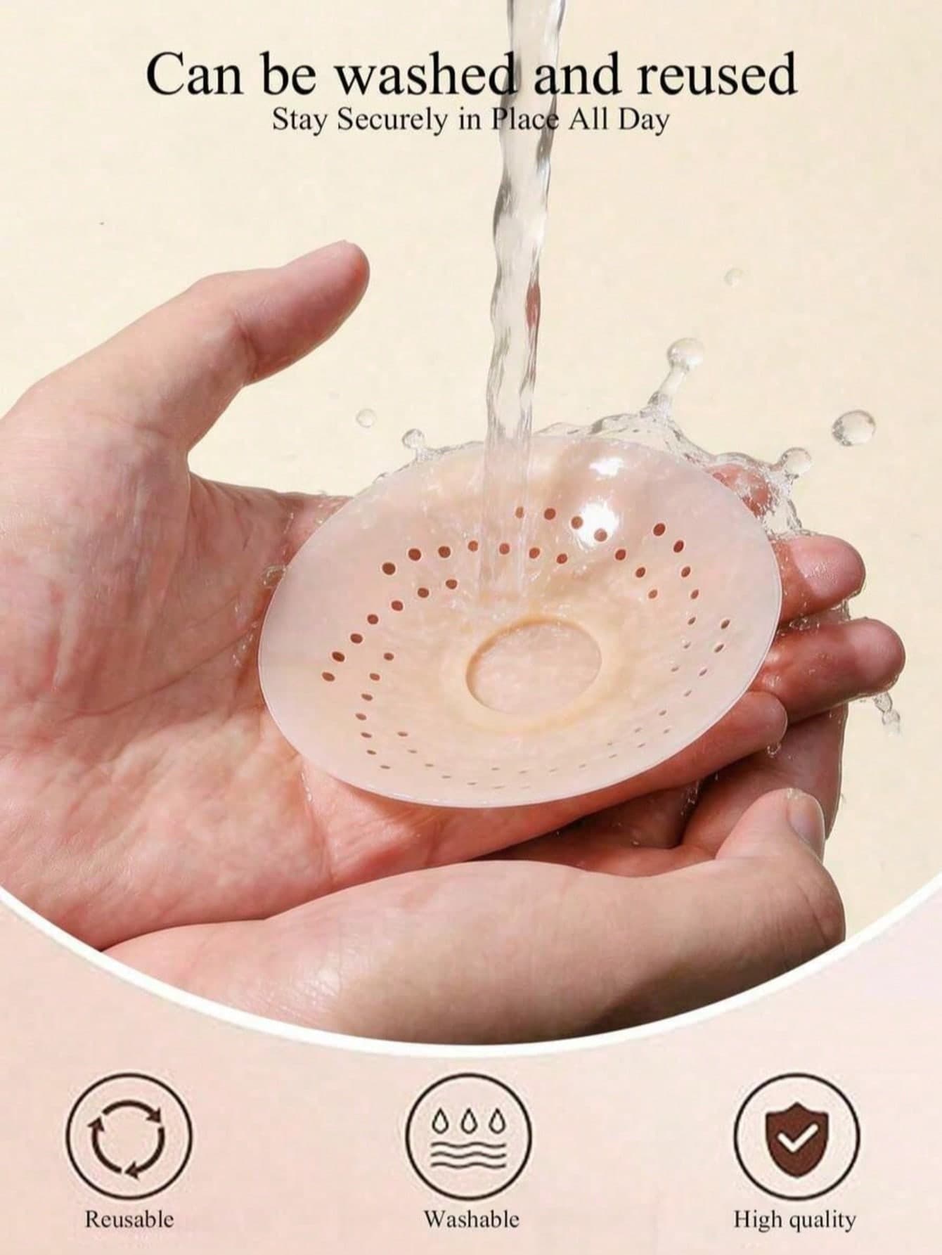 Reusable Breathable Nipple Covers, Sticky Breast Pads, Invisible Bras, Women's Underwear, Strapless Bras, With Raised Points For Protection, Washable