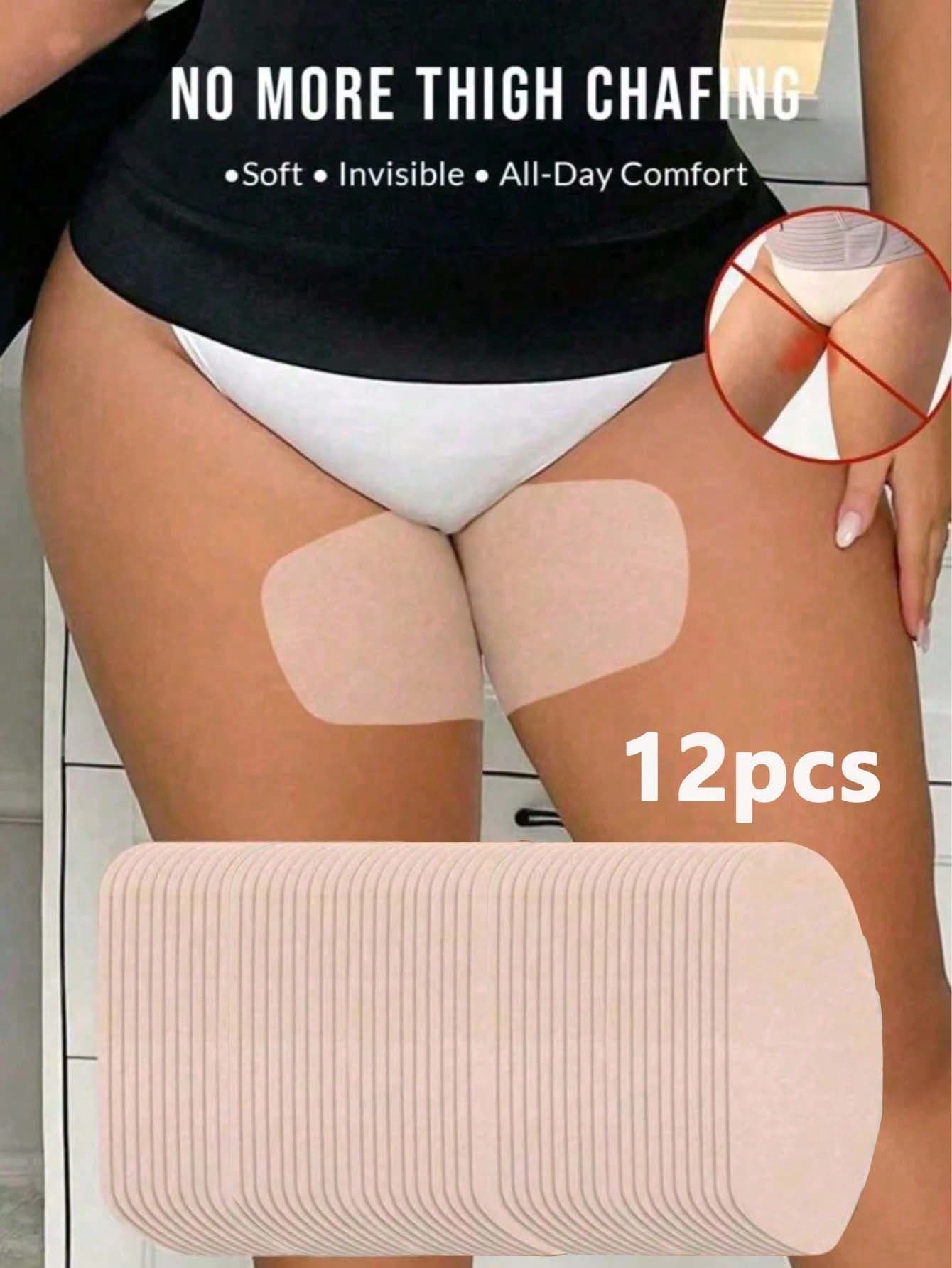12/6/2pcs Disposable Non-Woven Fabric Anti-Chafing Thigh Patches, Suitable For Plus Size, Anti-Friction Thigh Protection Patches, Soft And Breathable, Anti-Friction Strips, Sweat-Proof And Invisible, Unisex, Ultra-Thin Thigh Protection Patches, Suitable For Outdoor, Travel, Running, Hiking, Fitness And Daily Wear, Lightweight And Comfortable Anti-Chafing Thigh Patches, Skin-Friendly And Easy To Apply, Perfect Match For Skirts, Shorts And Dresses.