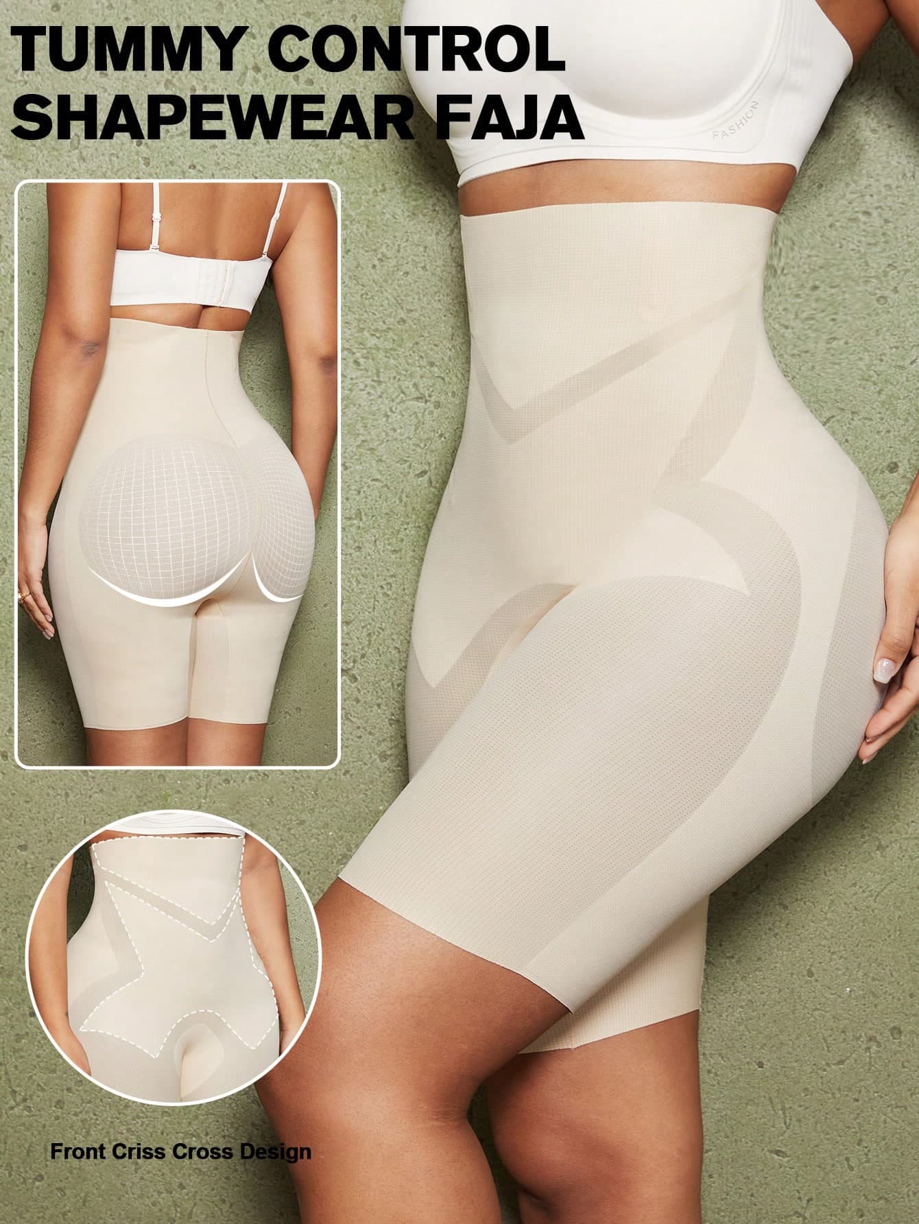 1pc Women's High Waist Tummy Control Seamless Butt Lifting Shapewear Shorts, Flat Belly Shaping Slimming Underwear, Waist Trainers