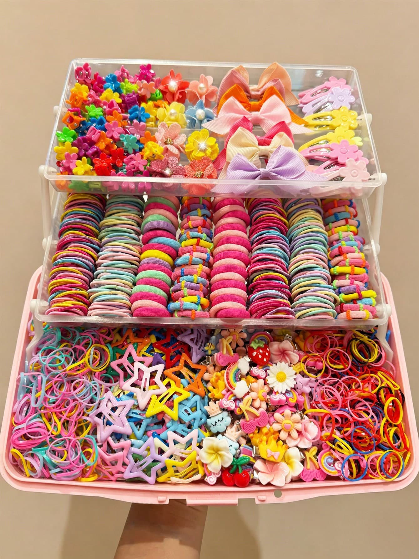 793PCS Girls Colorful Bow Hair Clip Hair Accessories Set, Five-Pointed Star, Flower BB Clips, Mini Claw Clips, Hairbands Hair Ties, Suitable For Back To School Season And Daily Party Use