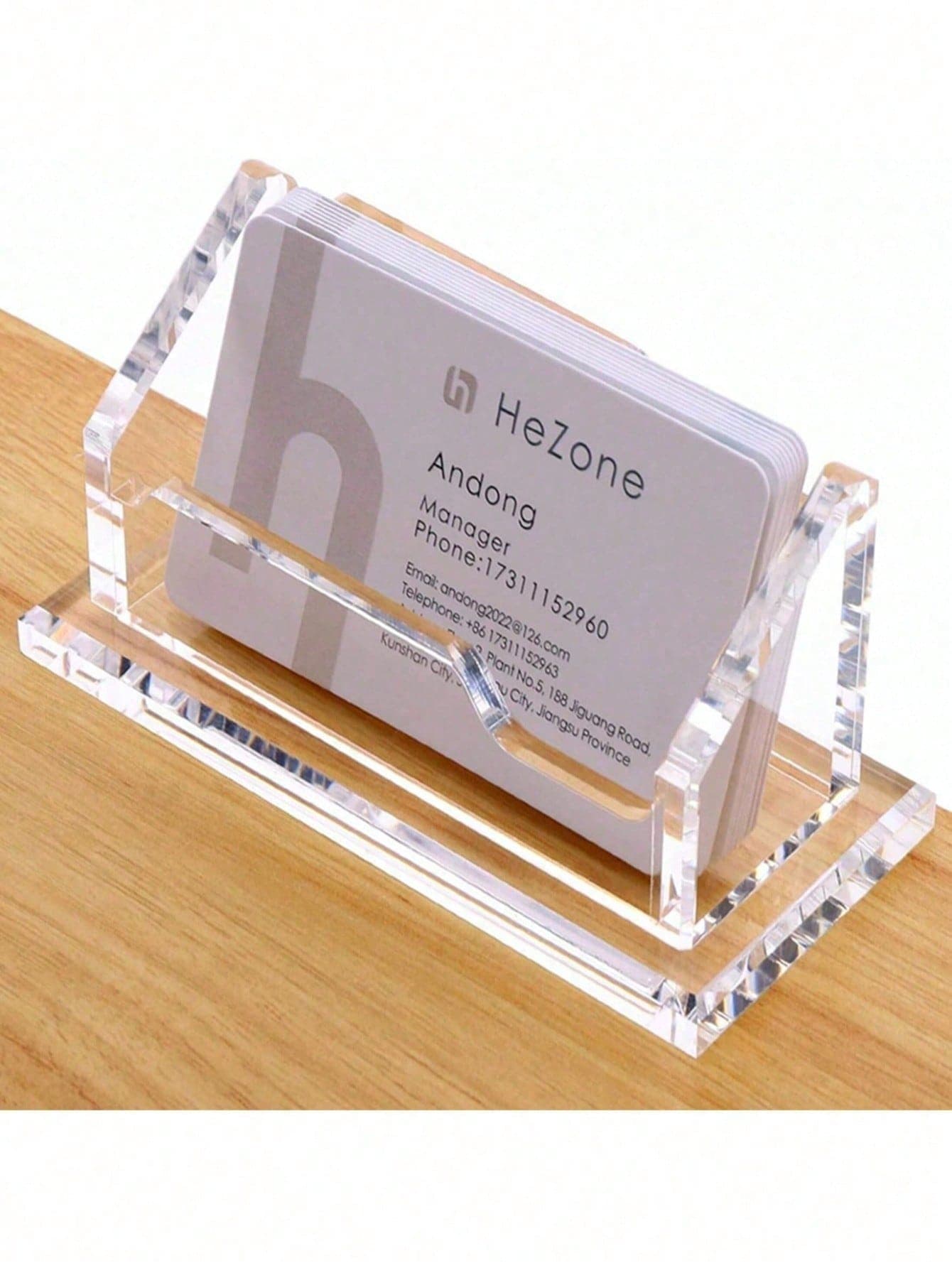 Creative Transparent Acrylic Business Card Holder, Large Capacity, Can Store Business Cards And Stationery, Office Supplies