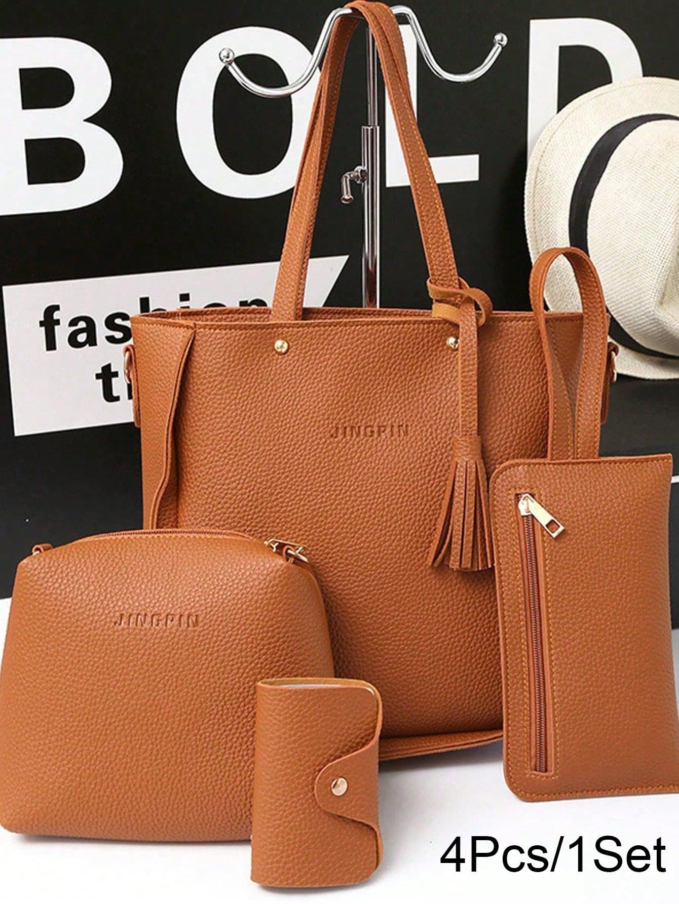 2026 New 4-Piece Women's Shoulder Bag Set - Crafted With High-Quality PU Material, Featuring An Elegant, Minimalist, And Korean-Inspired Style. This Multi-Functional Set Includes A Large Capacity Crossbody Bag, A Classic Handbag, And A Fashionable Multi-Piece Combination, Available In A Variety Of Stylish And Charming Colors.