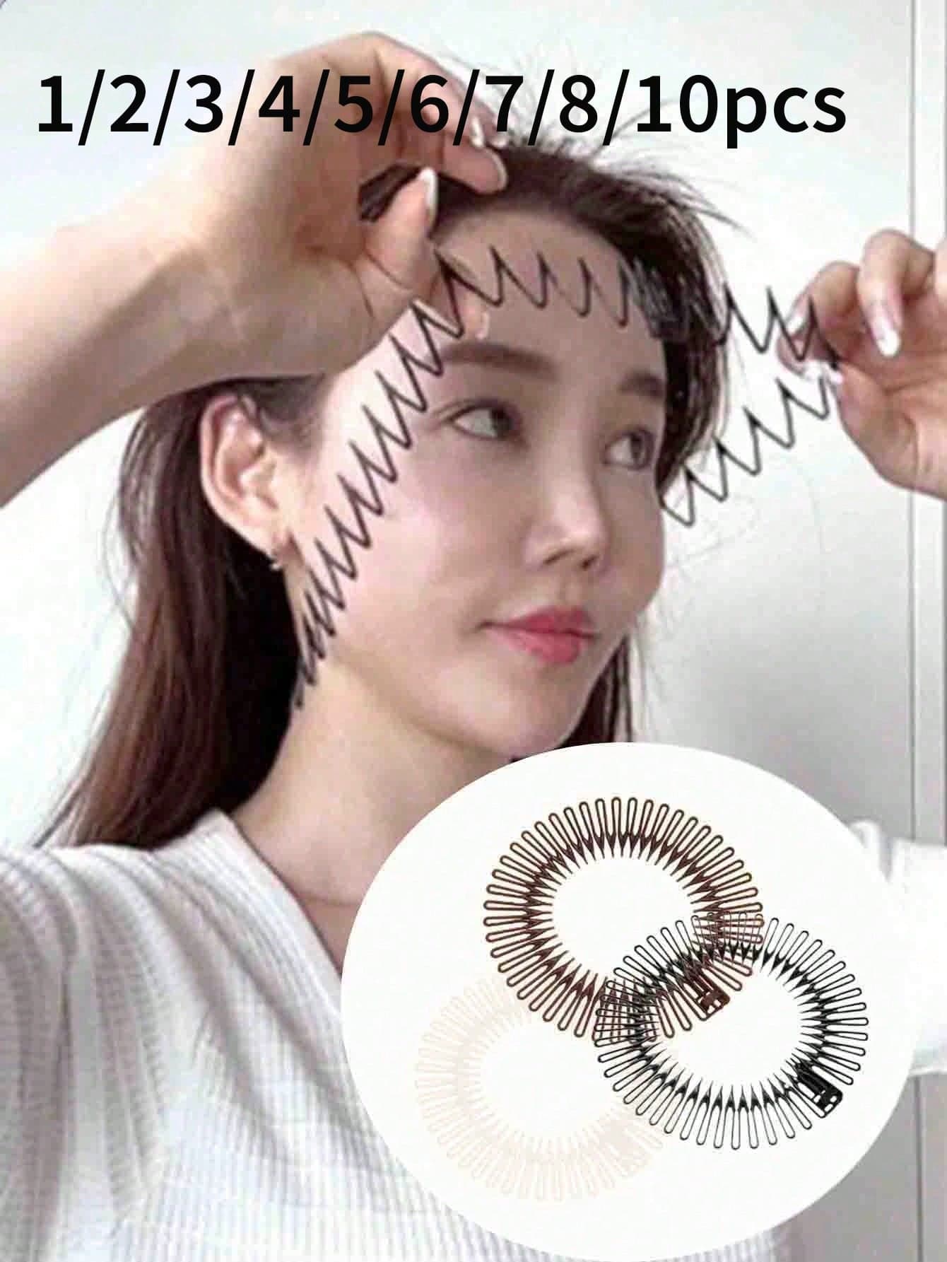 Plastic Full Round Stretchable Flexible Comb Tooth Headband, Women's Hair Fixing Hair Accessory, Solid Color Minimalist Daily Style