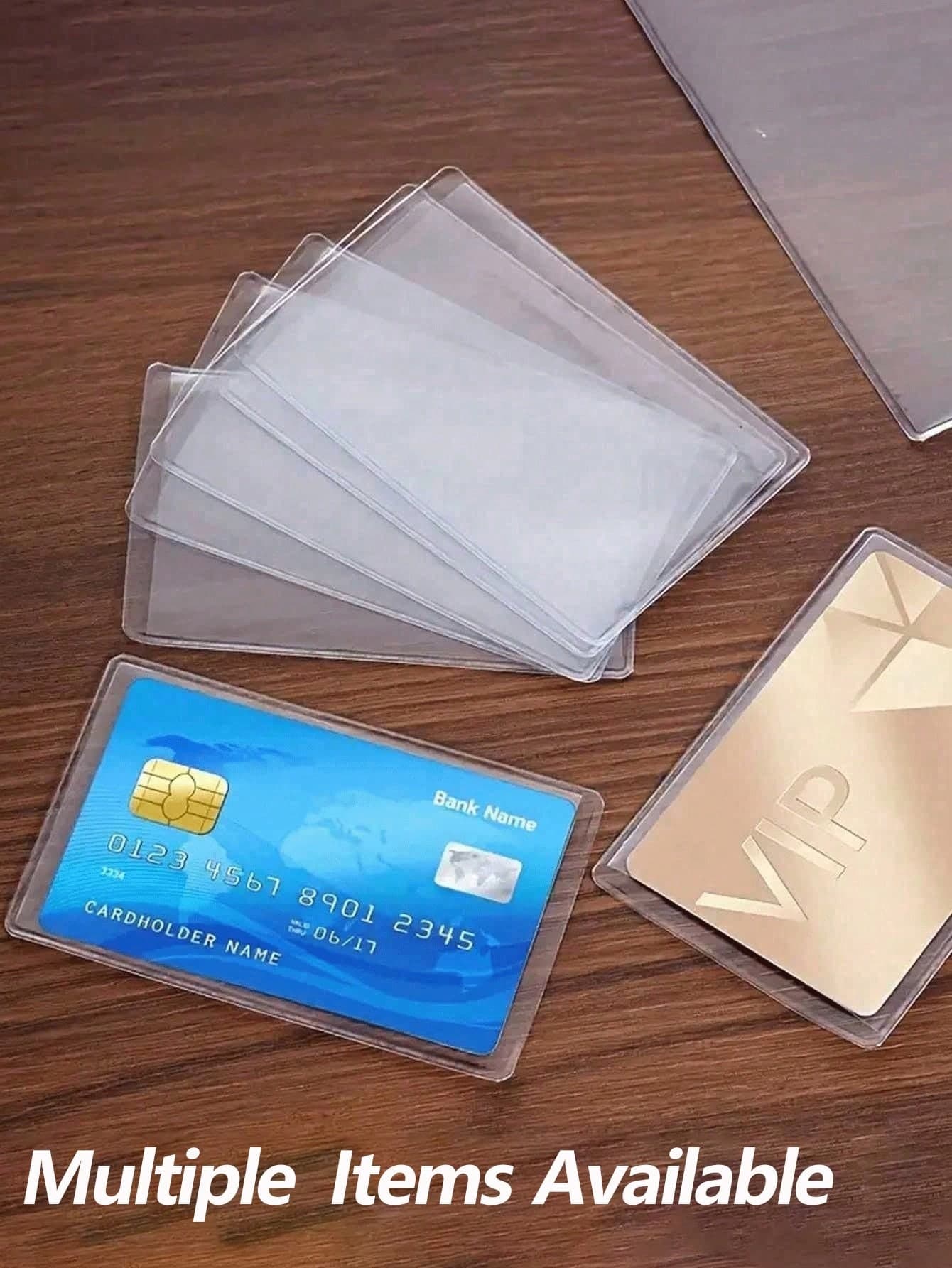 Transparent PVC Waterproof Medical/Credit Card, Business/Social Security Card Protector - Clear Vinyl Plastic Card Sleeve, Suitable For Insurance Card, Social Security Card, Metro Card, Driver's License Or Credit Card