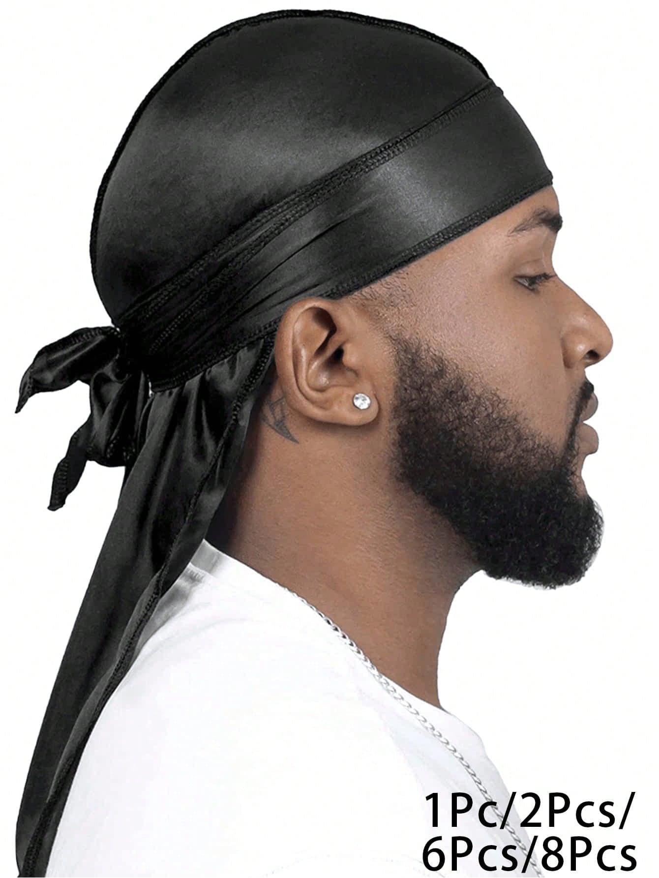 Awegeo 1/2/6/8pcs Men's Silk Durag Pirate Hat, Suitable For Sports, Outdoor Leisure, Breathable, Unisex Bandana Pirate Hat Pirate Costume