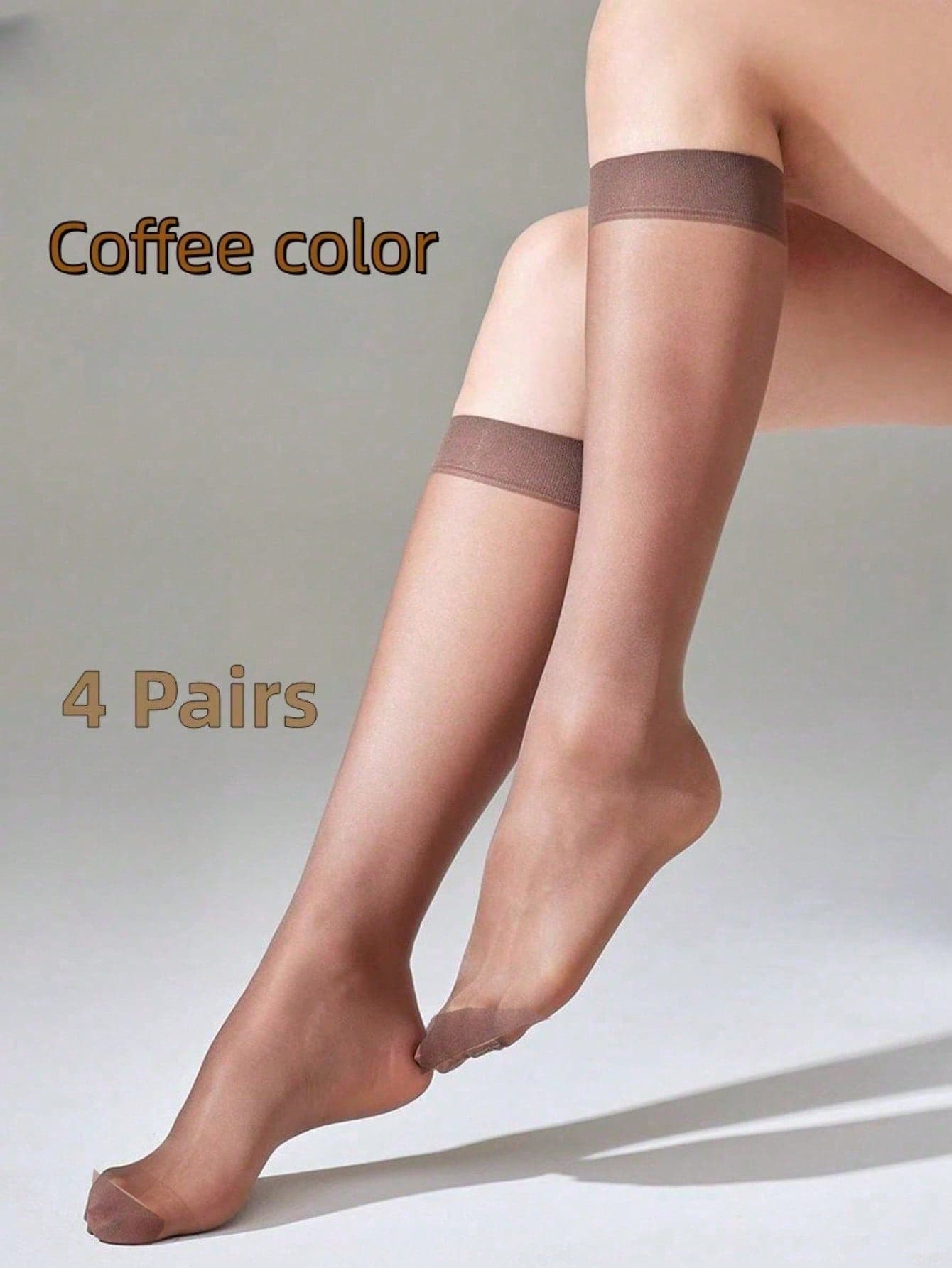 Women's Mid-Calf Semi-Transparent Sheer Socks, Fashionable Versatile Leg Socks Suitable For Daily Use