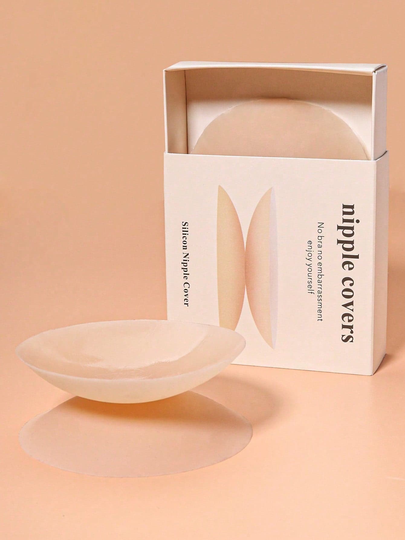 Women's Solid Box-Packaged Nipple Covers, Invisible Bra Pads, Women's Underwear, Self-Adhesive Bra Without Straps, Sticky Bra, Washable, Reusable