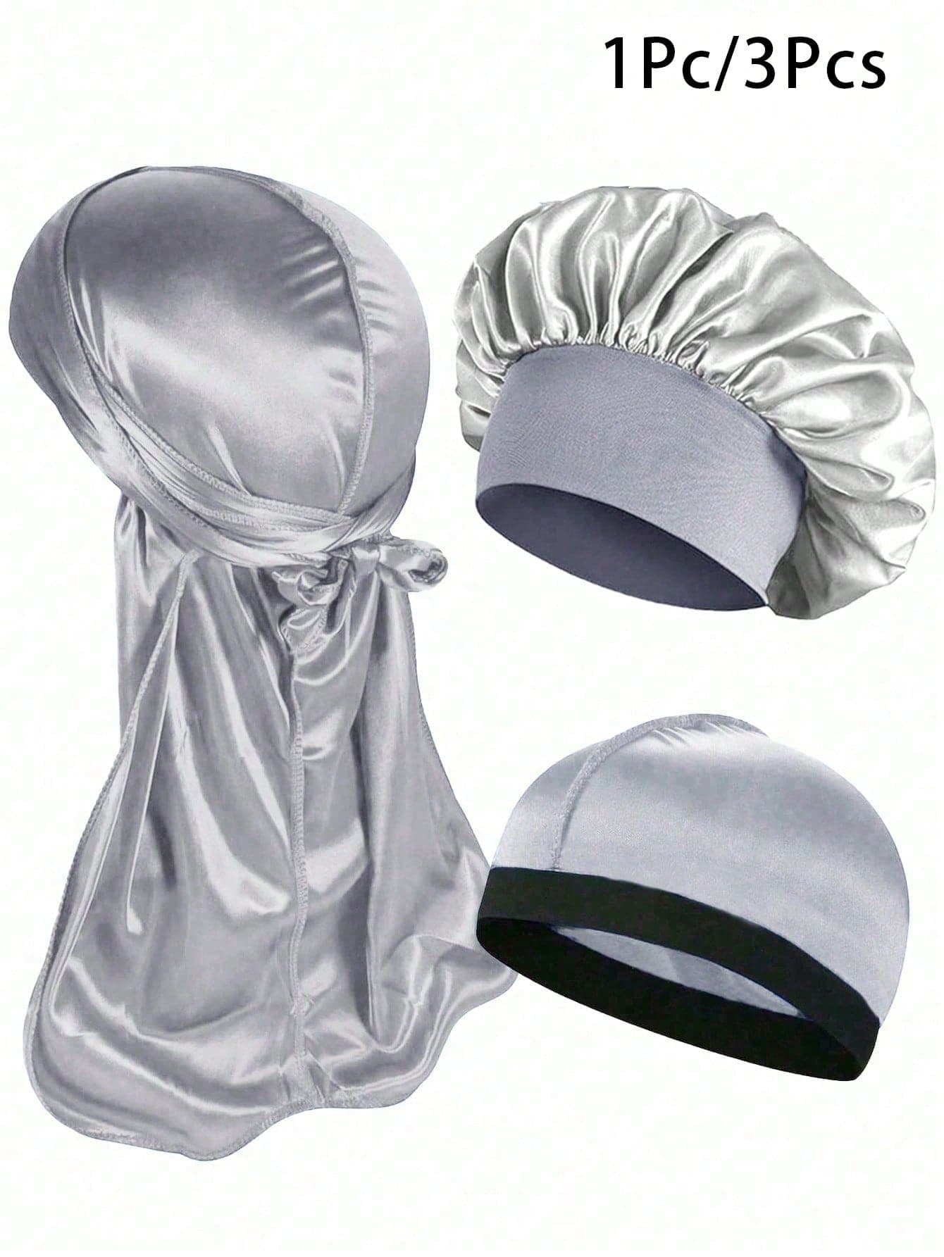 Awegeo 1Pc/3Pcs Men's Headscarf, Beanie And Skull Cap - Comfortable And Breathable Casual Headwear Set, Suitable For Sports, Outdoor Activities, Home And Daily Wear