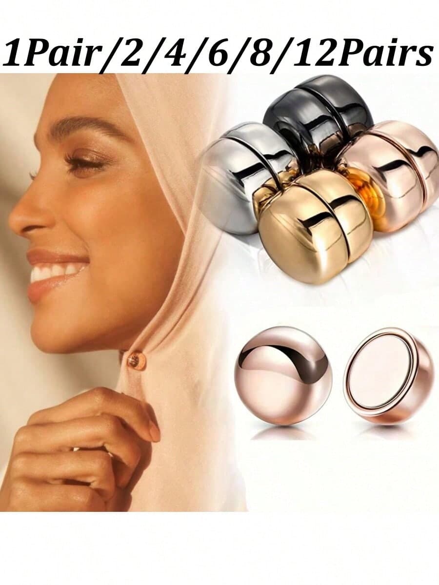 1Pair/2/4/6/8/12Pairs Magnetic Buckle Invisible Brooch – Summer Neckline Anti-Slip Magnetic Fastener, Used To Secure Clothing And Enhance Overall Look (Mixed Colors)