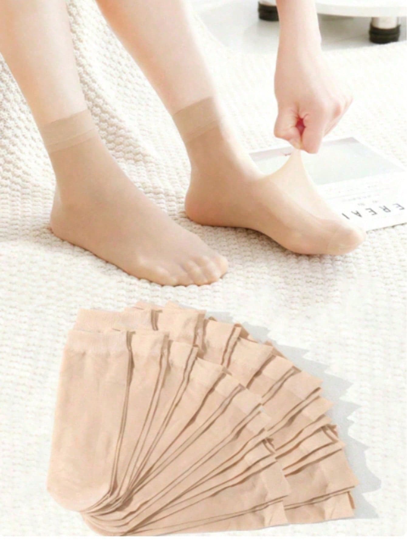20 Pairs Solid Color Mid-Calf Socks, Simple Practical Women's Short Socks, Black, Nude, Crystal Color Thin Women's Summer Underwire Socks, Men's Long Socks, Women's Socks, Women's Invisible Socks.1/10/20 Pairs