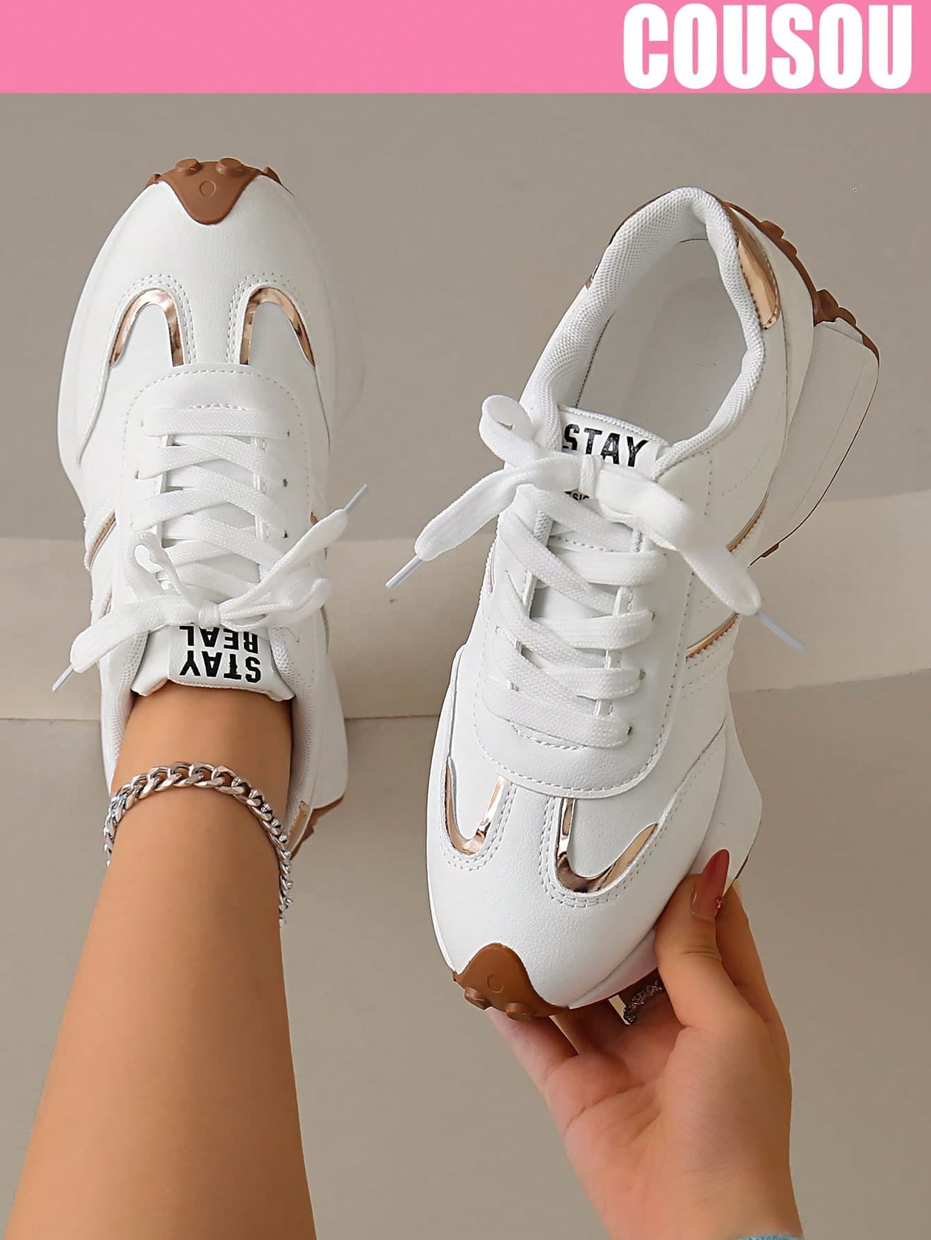 2026 New Women's Thick Sole Retro Sports Shoes, Leather Upper Lace-Up Casual Sneakers, Breathable Platform Shoes For Spring/Summer