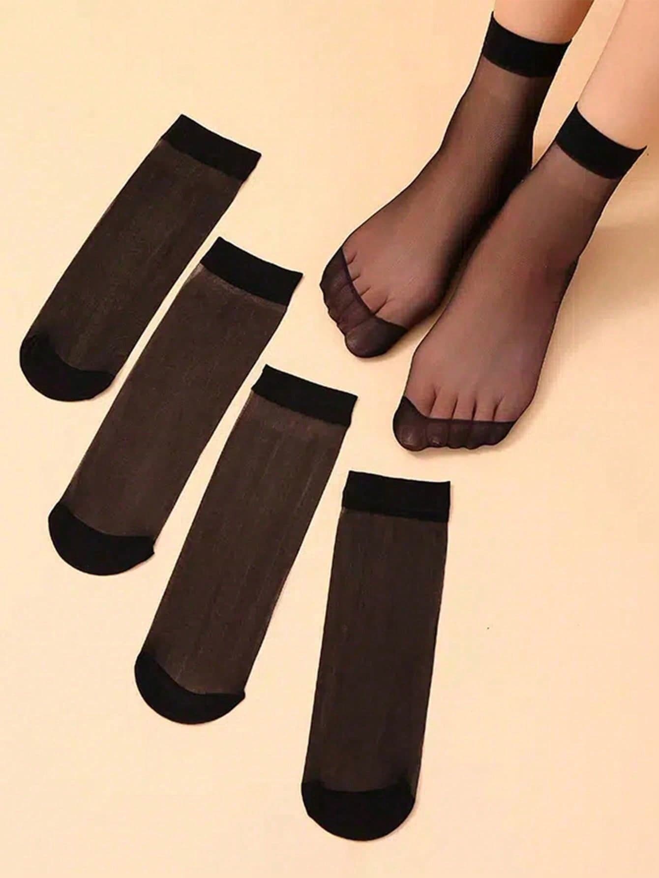 20 Pairs Women's Solid Color Fashion Minimalist Mid-Calf Socks, Suitable For Daily Wear (5/10/20 Pairs)