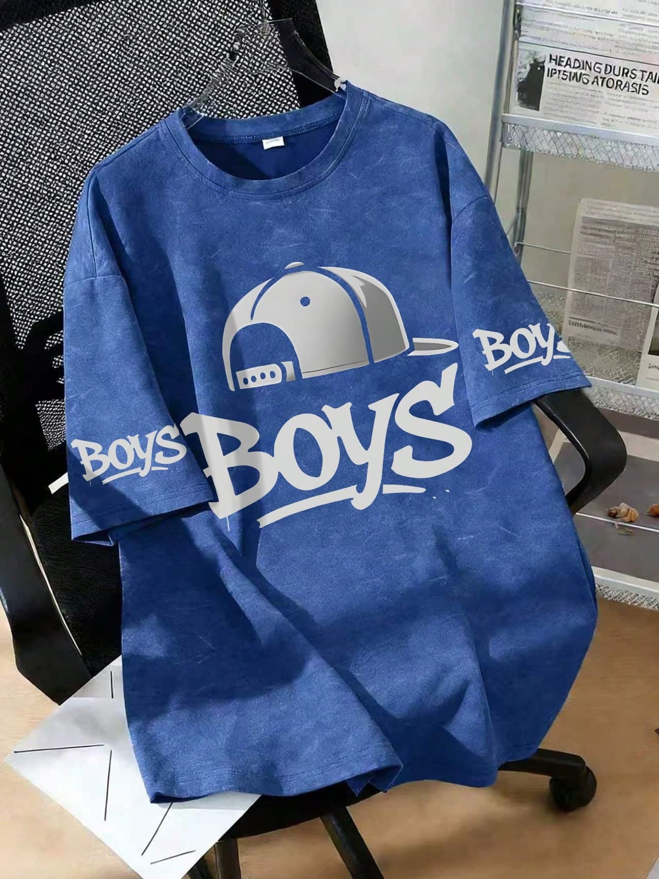 Teen Boys Street Style "Boys" Text Casual Short Sleeve T-Shirt, Summer Daily Essential, Suitable For School Activities
