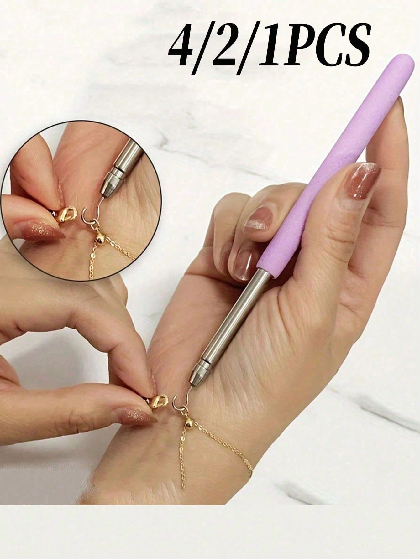 4/2/1pcs Bracelet Assistant, Bracelet Tool, Stainless Steel Bracelet Clasp Assistant, Jewelry Assistant, Bracelet Clasp Assistant, Portable Bracelet Tool, Jewelry And Hook Clasp Device, Bracelet Connection Tool, Adjustable Bracelet Clasp - Easy To Use Women's Jewelry Assistant, For Necklace And Bracelet Clasp Zipper Adjustment, Jewelry Wearing Assistant, Portable Travel Accessory, Travel Essential, Beach Vacation, Summer Holiday, School Accessory, Back To School Supplies