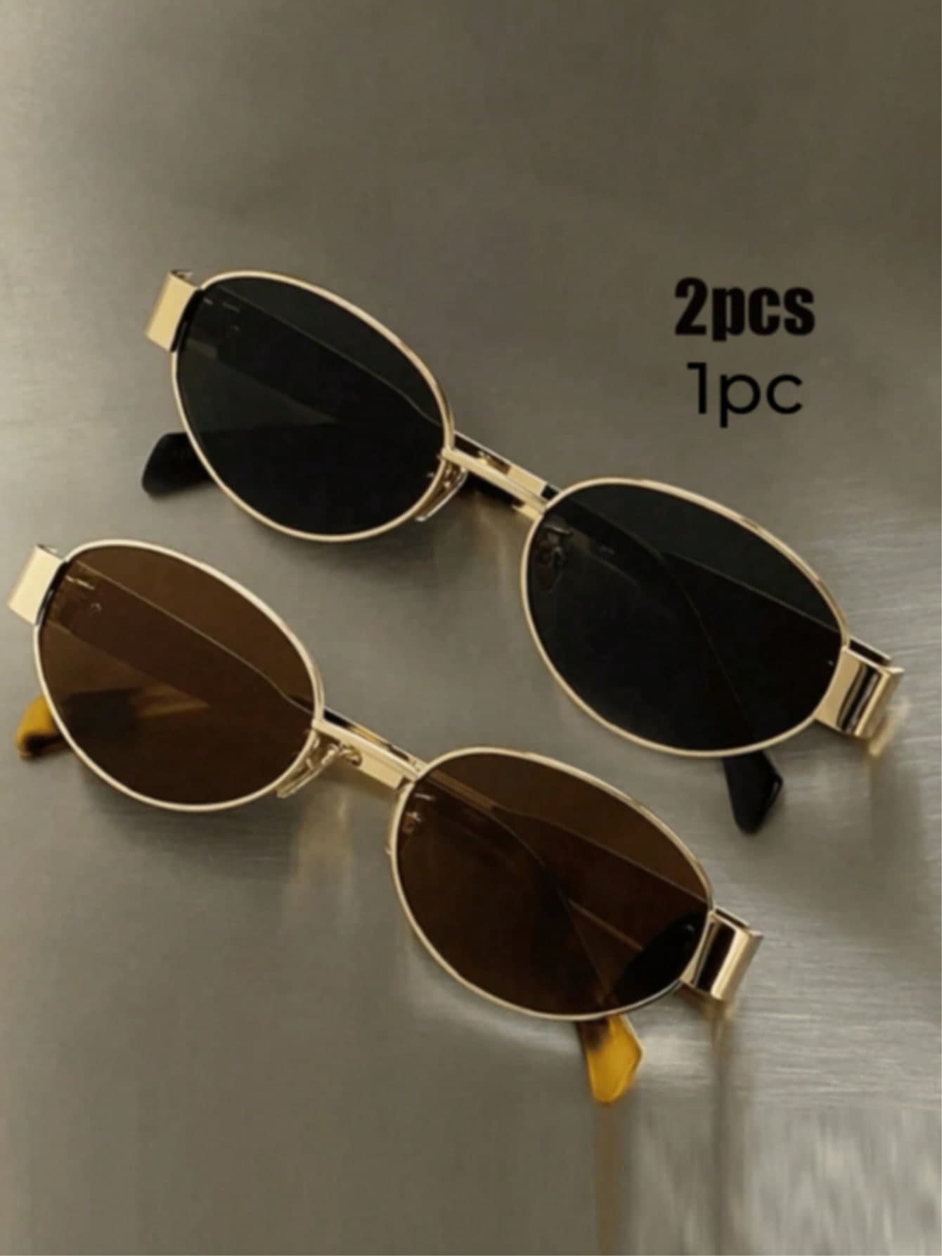 1/2pcs Rectangular Fashion Glasses, Vintage Versatile Exquisite Street Style Daily Women's Fashion Glasses