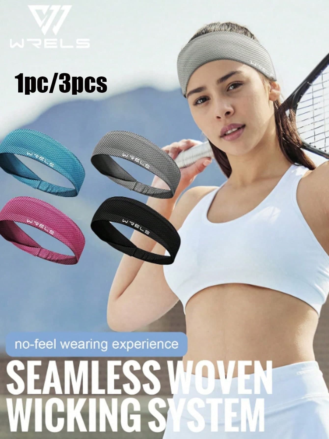 WRELS 1pc/ 3pcs Summer Ultra-Thin Breathable Sweat-Wicking Elastic Yoga Headbands, Unisex Sweatbands For Outdoor Fitness
