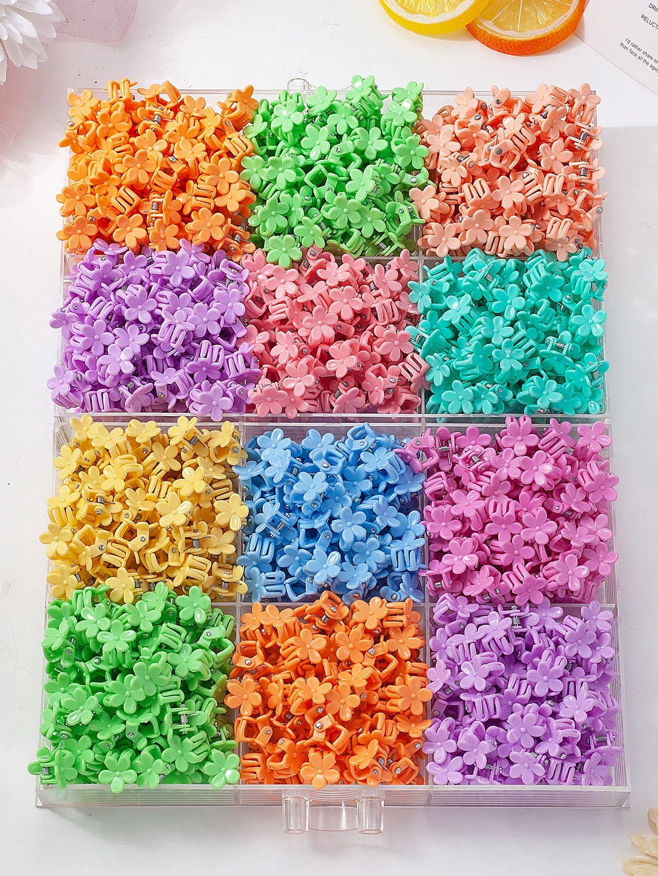 10/20/30/50/60/80/100pcs Random Multicolor Sweet Girl Ins Style Mini Flower Hair Claw Clips, Suitable For Girls. Non-Damaging Design, Daily Stray Hair Taming / Bangs Fixing / Versatile Styling Hair Accessory, Enhance Hairstyle Refinement.