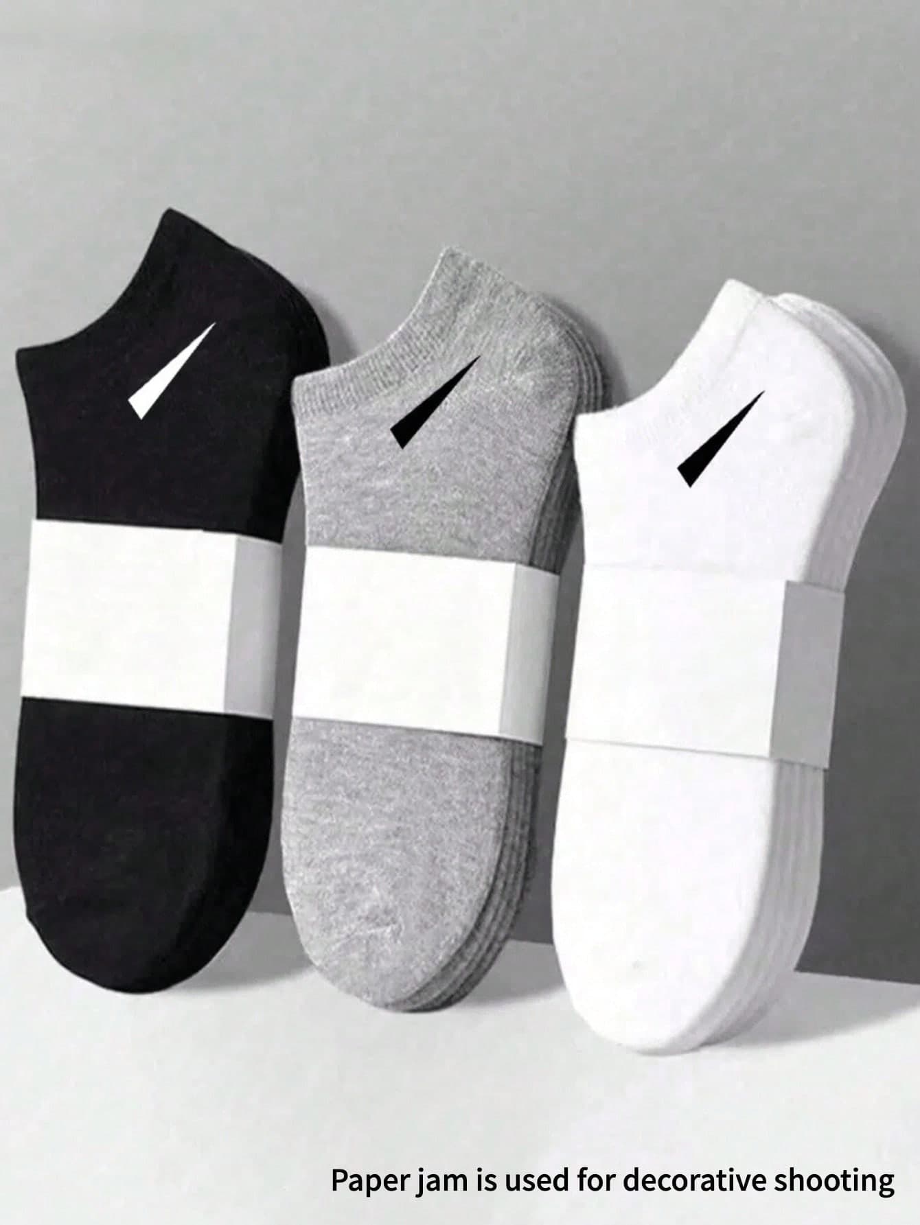 18 Pairs Unisex Sports Socks, White/Black/Gray Short Ankle Socks, Minimalist & Fashionable For Casual Daily Wear
