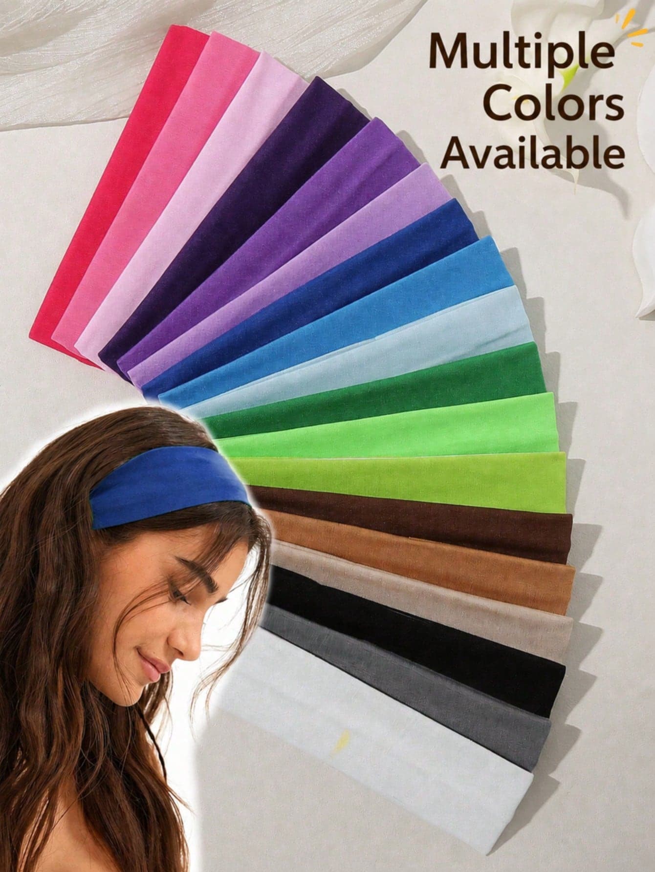 20pcs/Set Women's Fashion Sports Headbands, Non-Slip, Multi-Color Options, Athletic Style, Elastic Sweat-Absorbing; Yoga, Hair Accessories, Random Shipment, Non-Slip Fashion Sports Hairbands, 1/2/4/6/8/10/12pcs/Set Soft Elastic Fabric Headbands, Suitable For Workout, Yoga, Running