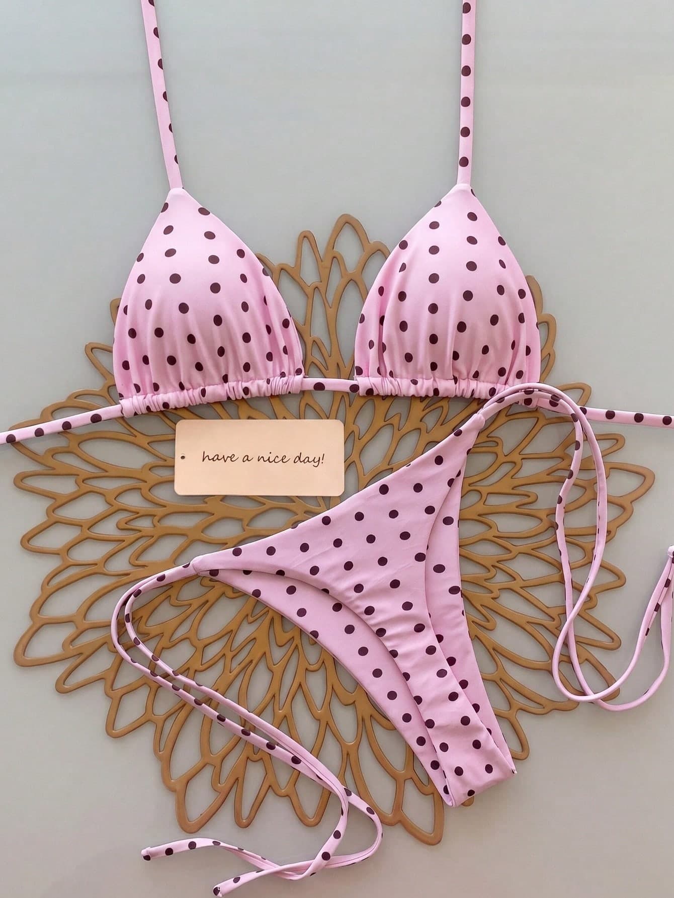 2pcs Leopard Print Halter Tie Sexy Bikini Swimwear For Women, Suitable For Spring & Summer Vacation Beach, Resort Wear