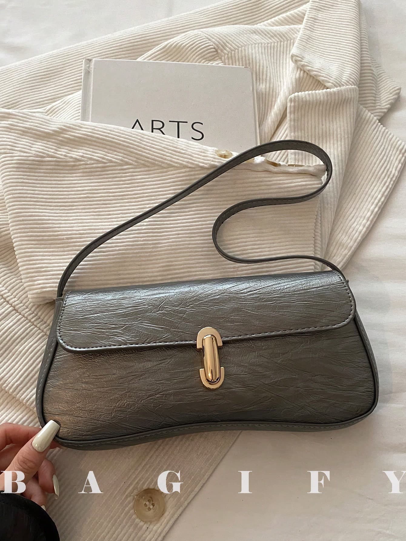 Women's Vintage Faux Leather Flap Decor Shoulder Bag, Suitable For Dating, Travel, Party
