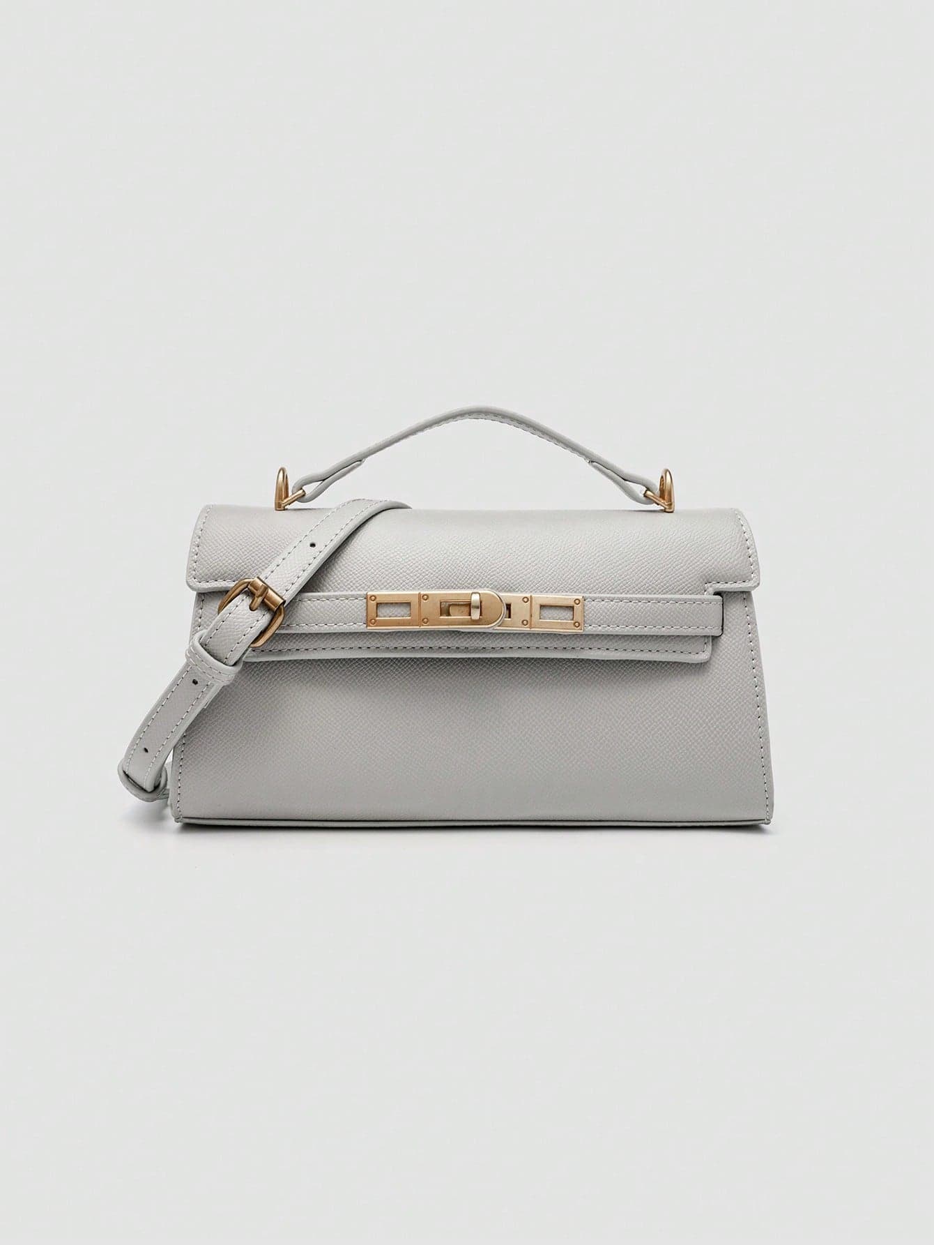 1pc Solid Color Multifunctional Women's Handbag, Fashion Minimalist Shoulder Crossbody Bag, New Vintage Metal Buckle With Short Handle Handbag, Luxury Inspired Top Handle Bag With Gold Hardware, Suitable For Women's Daily Shopping And Commuting