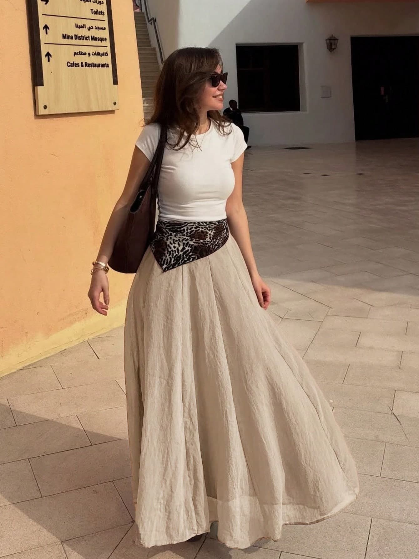 High-Waist A-Line Fluid Drape Skirt, Suitable For Office Commute, Lightweight And Breathable