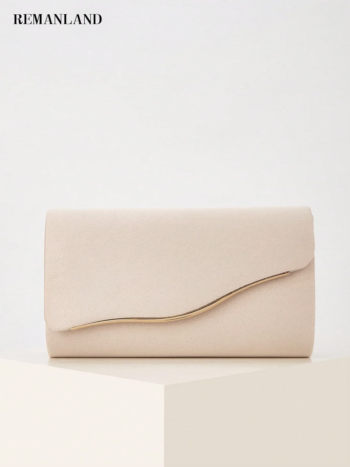 REMANLAND Women's Evening Bag, Apricot Fashion Evening Dress Clutch, Makeup Bag, Lightweight Crossbody Bag; Suitable For Business, Commuting, Wedding, Ceremony, Party, Holiday Gathering And Other Occasions.