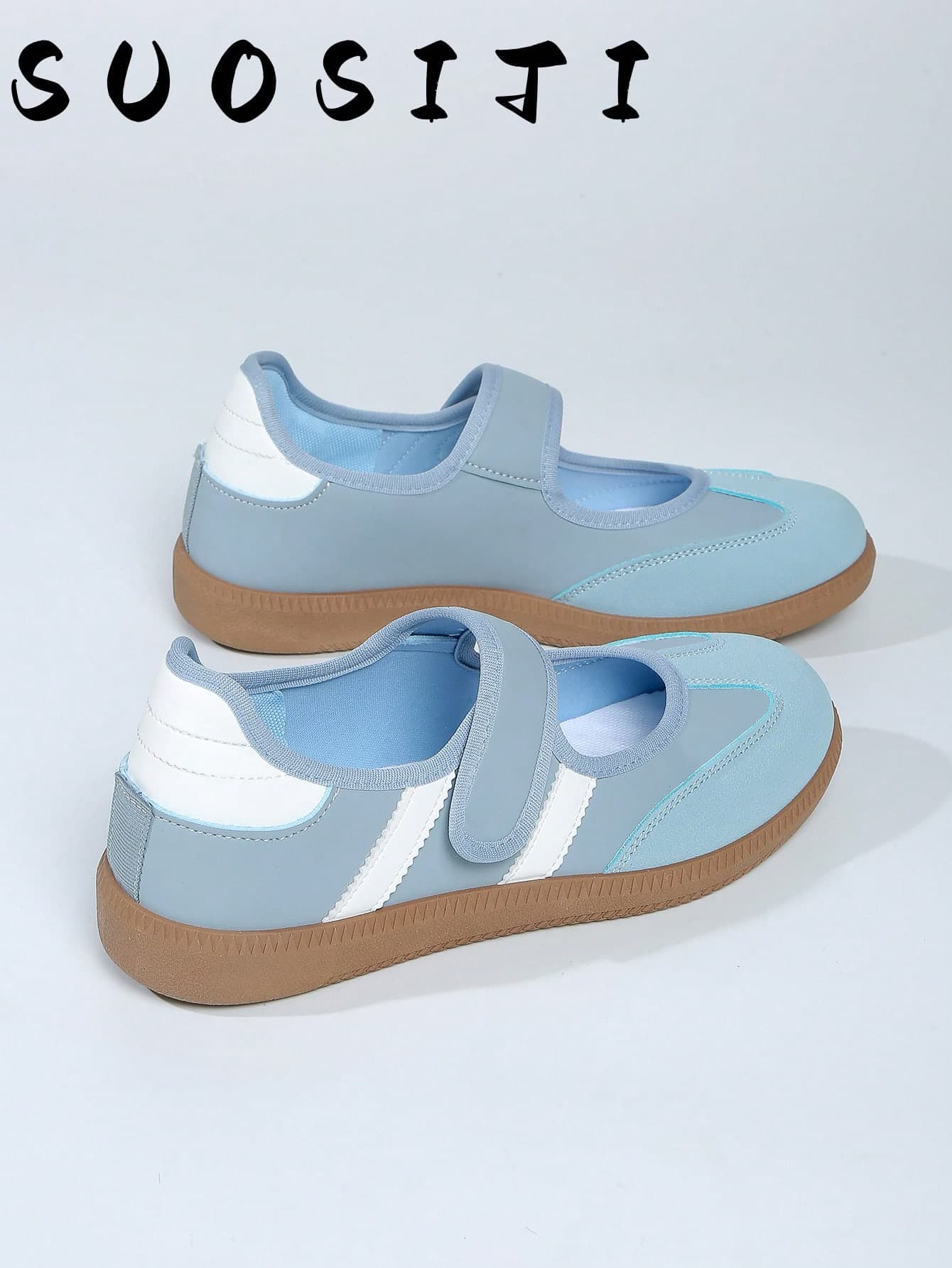 2026 New Flat Plus Size 36-41 Women's Hook & Loop Student Sports Casual Fashion White Sneakers German Army Trainers
