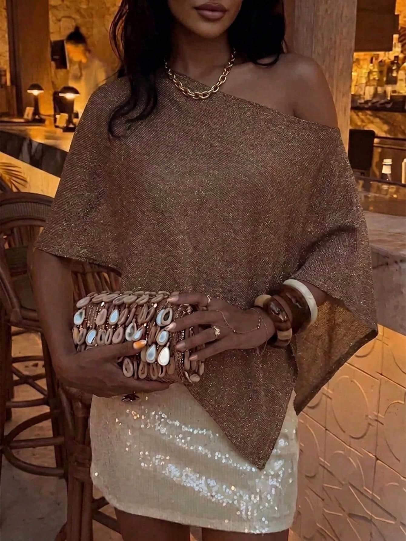 Women's New Asymmetrical Knit Shawl Cover Up, Sexy For Beach Vacation In Summer