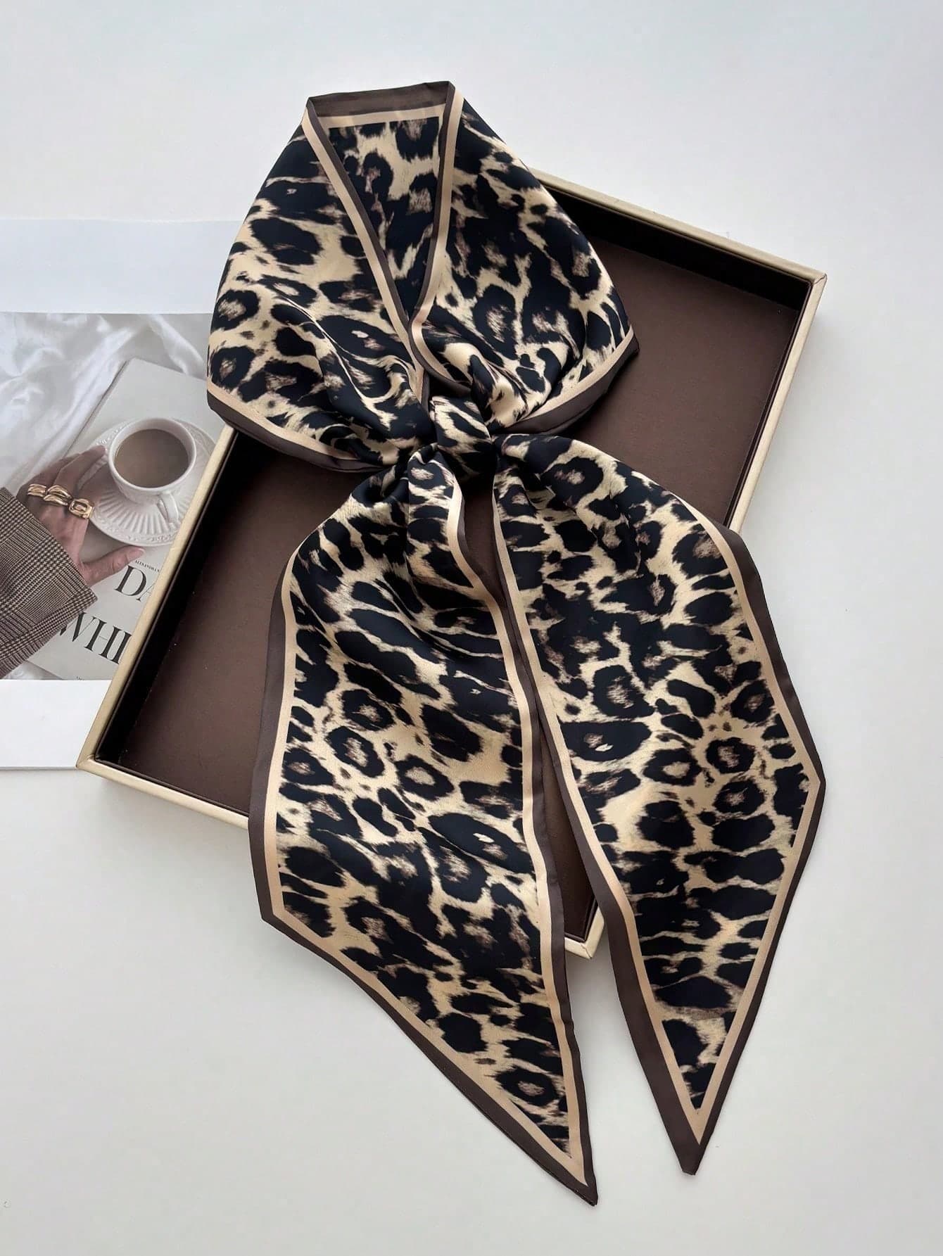 Double-Sided Horses Leopard Zebra Chain Print Women Satin Neckerchief Female Dress Shorts Belt Bags Hats Ribbon Waistband