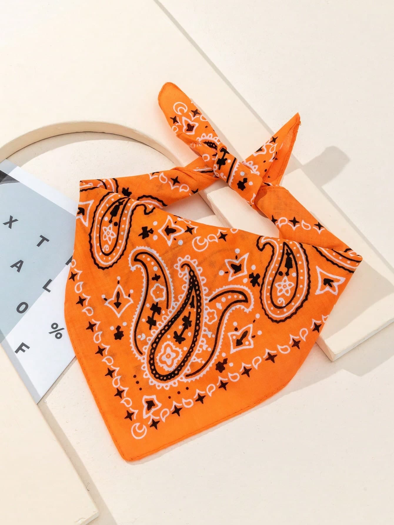 1pc/2pcs Fashion Versatile Star & Paisley Hip Hop Bandana Square Scarf