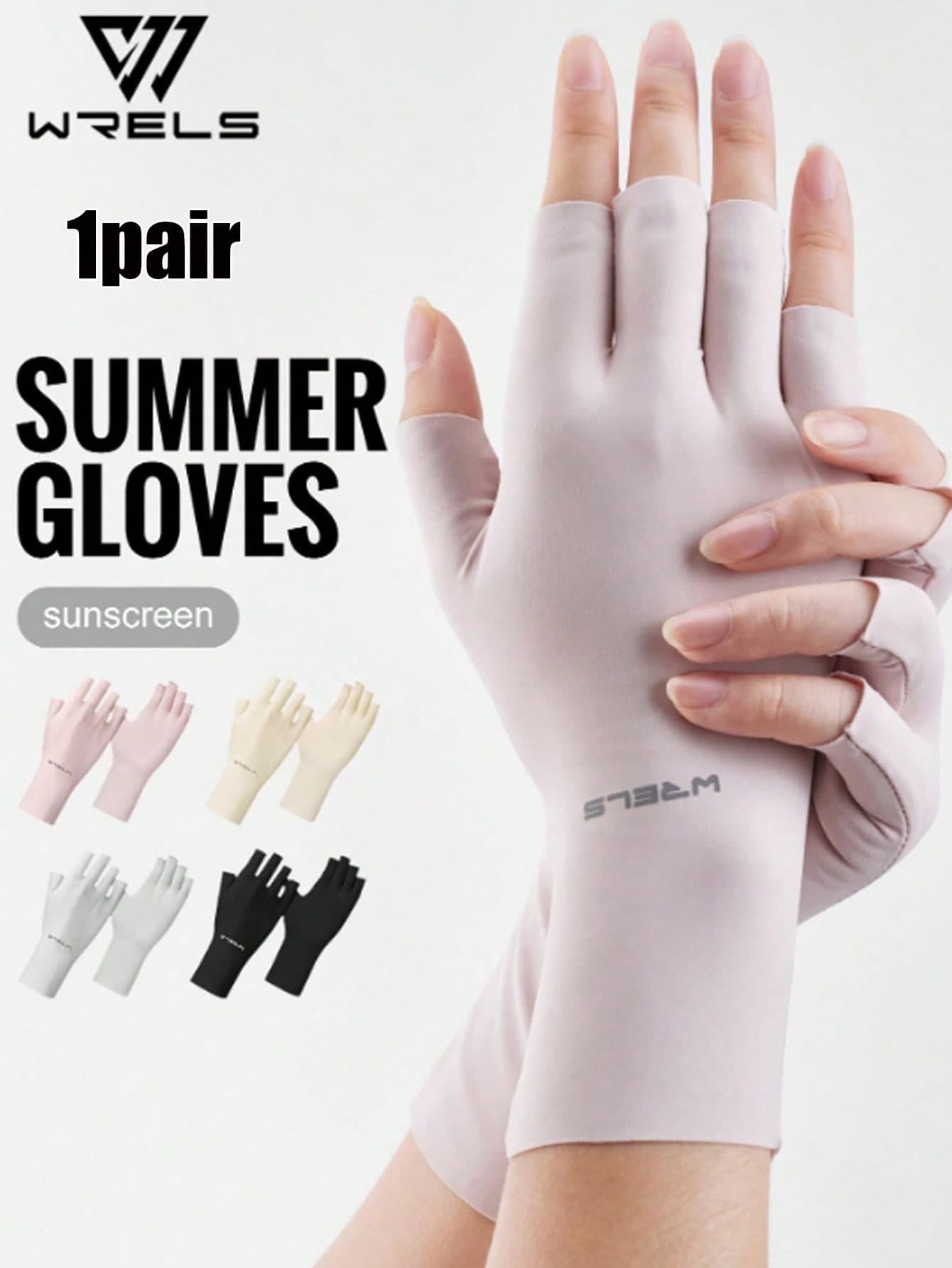 1/2/3 Pairs WRELS Summer Sun Protection Gloves, Ultra-Lightweight Breathable, Unisex, With UV Protection Fingerless Touchscreen Design