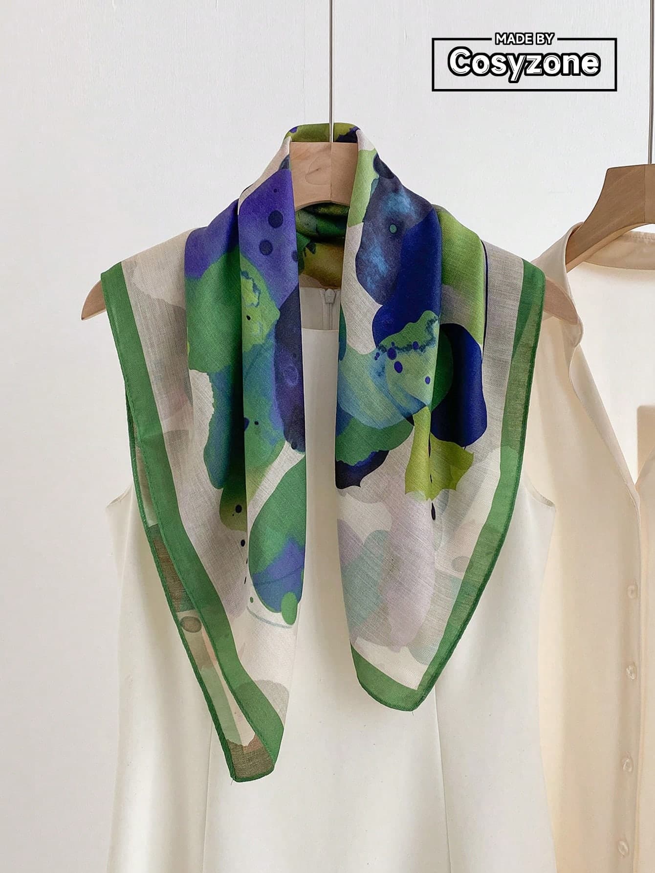 1pc Minimalist Elegant Floral Pattern Printed Double-Sided 70cm Small Square Scarf Women's Bandana Fashion Versatile Belt Tie Wrap Decorative Silk Scarf Floating Neck Scarf Hair Accessory Suitable For Daily Wear
