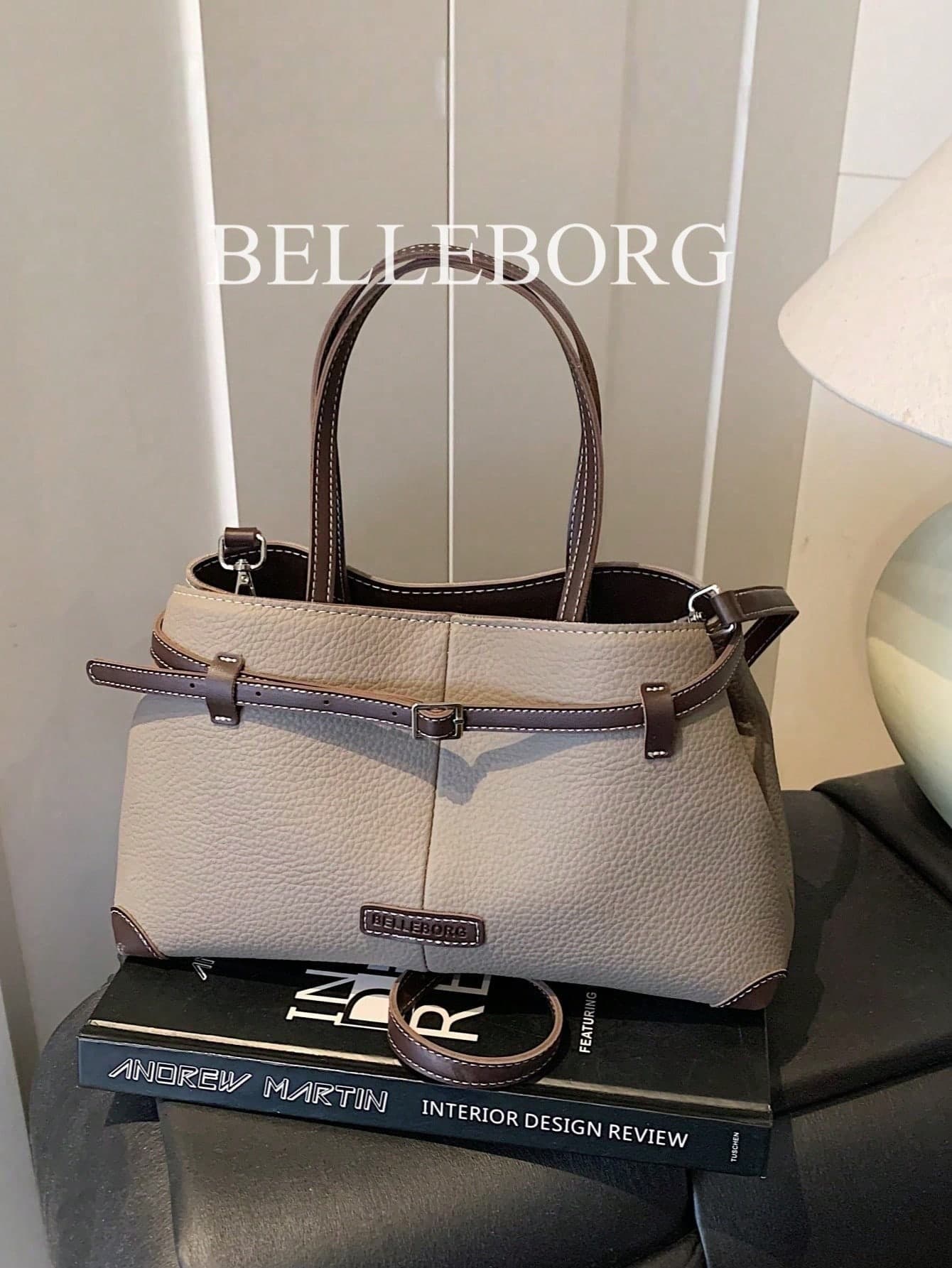 Contrast Color Minimalist Large Capacity Versatile Commuter Handbag For Women