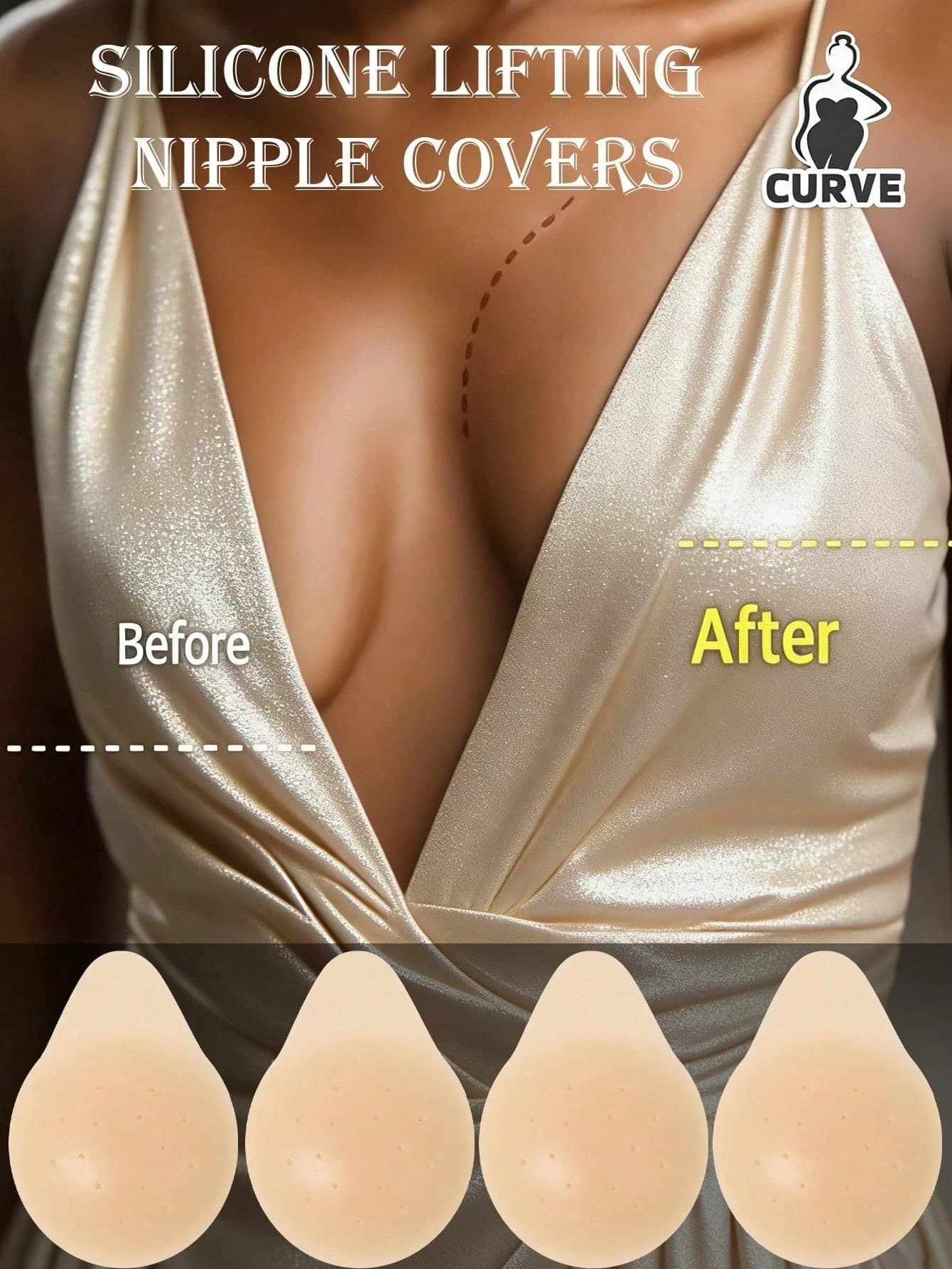Reusable Silicone Breast Lift Bra Pads With Breathable Holes, Invisible Adhesive Bra Inserts For Small Breasts, Not Suitable For Large Breasts, Lift Pads For Backless Dresses, Comfortable Washable Breast Pads For Weddings, Parties And Daily Wear (Not Very Sticky, As Too Sticky Would Be Uncomfortable, So It's Not A Very Sticky Product)
