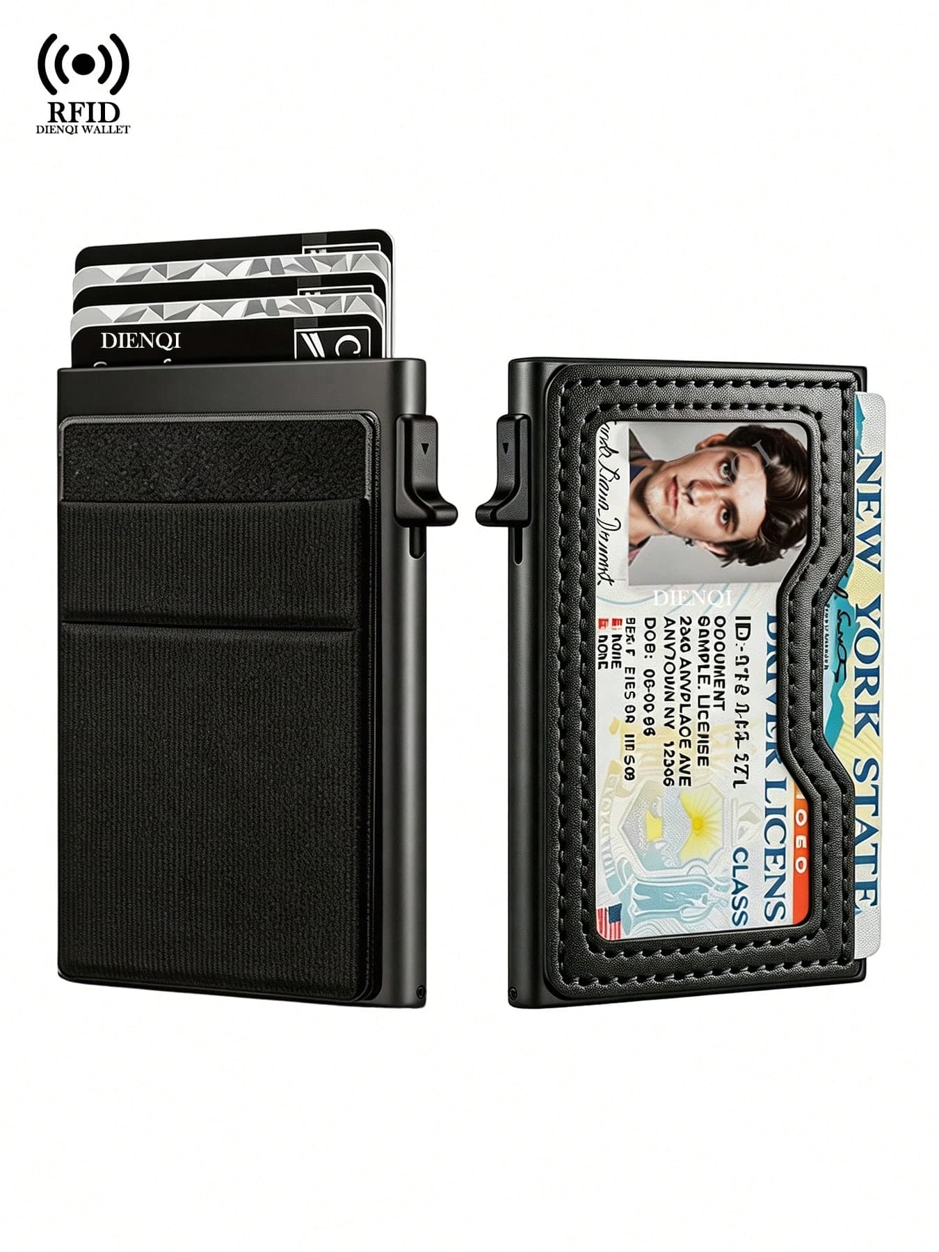 RFID Credit Card Holder Men's Ultra-Thin Multifunctional Minimalist Wallet Pop-Up Metal Card Case Bank Card ID Holder Unisex Birthday Gift