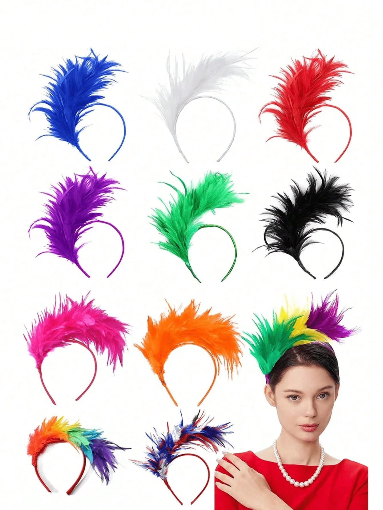 Women's Decorative Hat, Garden Tea Party Hat, Vintage Kentucky Derby Wedding Floral Cocktail Mesh Feather Hair Clip, Suitable For Halloween Christmas Party