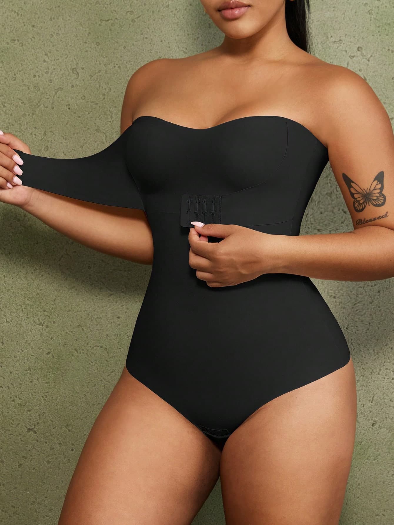 1pc Women's Shapewear Jumpsuit, Abdominal Control, Tummy Flattening, Waist Trainer, Butt Lifting, 2-Level Adjustable Hook & Eye Closure