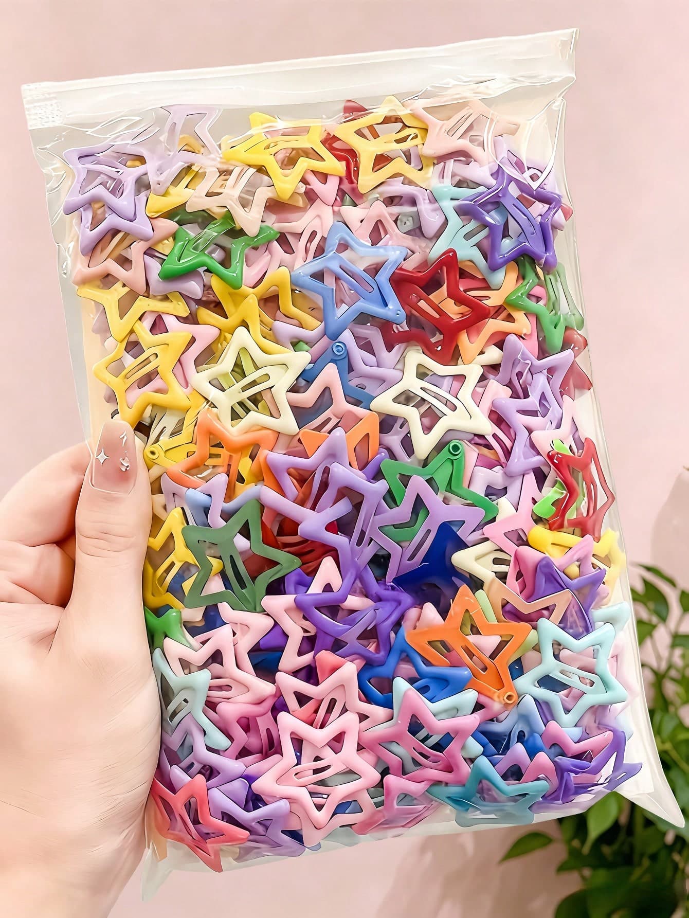 10/20/60/120pcs/Set Y2K Colorful Oil Drop Star Hair Clips, Sweet Hair Accessories - Suitable For Girls And Women, Daily Essential