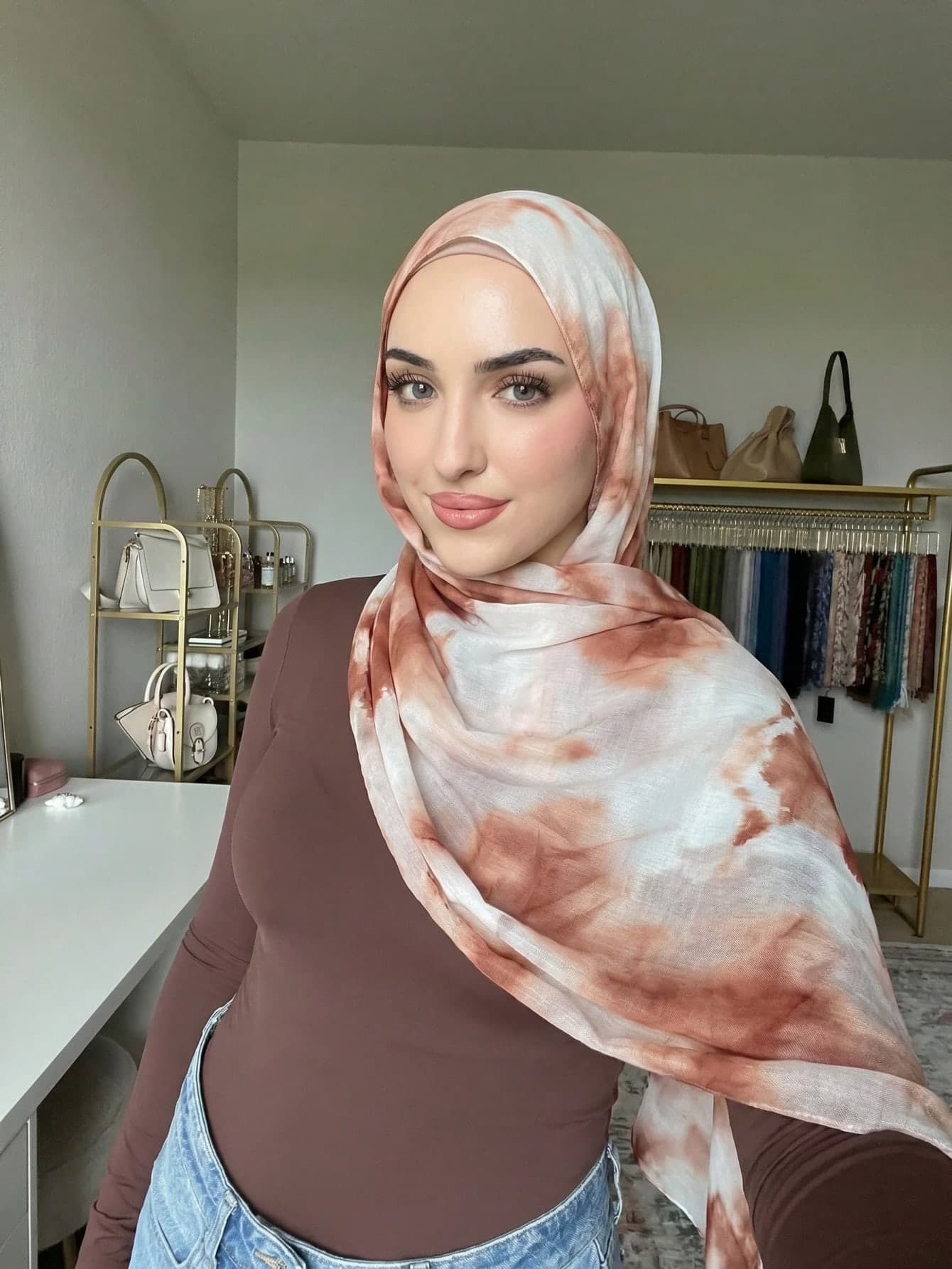 1pc Women's Bohemian Style Fashion Ink Painting Print Scarf, Spring/Summer Street Casual Hijab Sun Protection Shawl, Suitable For Daily Wear, Suitable For Summer Beach