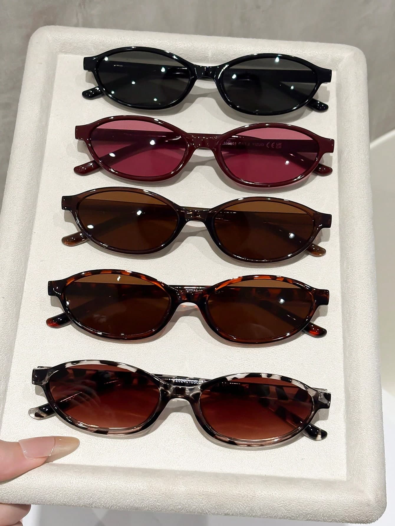 5pcs Plastic Oval Full Frame, Classic Modern Minimalist Style Women's Fashion Glasses, Suitable For Daily Life, Street Photography, Tropical Beach Vacation, Bachelorette Party, Outdoor Leisure Activities, Fits All Face Shapes