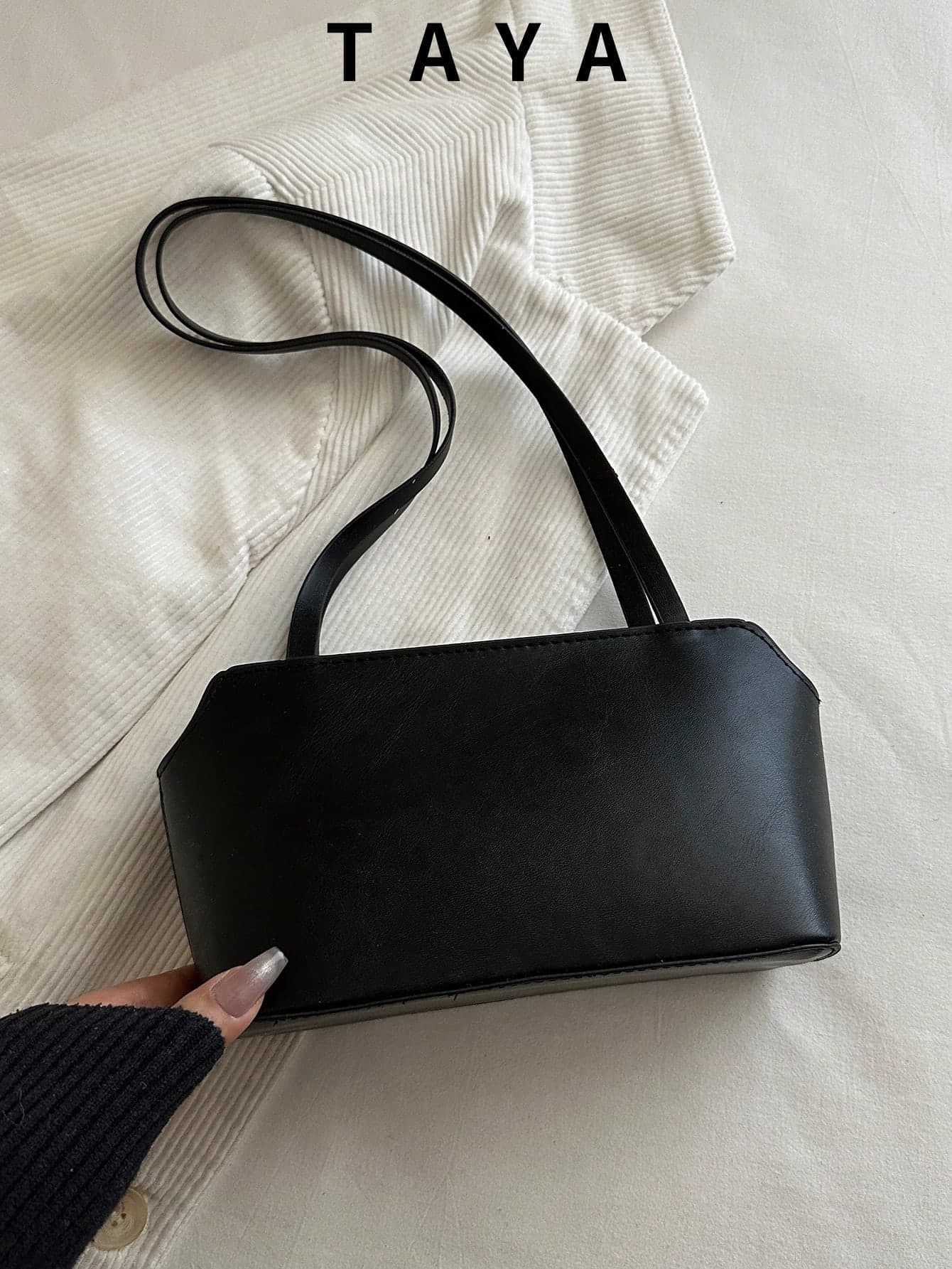 Minimalist Solid Color Faux Leather Shoulder Underarm Bag, Designed For Women. Elegant And Practical, Suitable For Daily, Office, Shopping And Casual Occasions, Ideal Accessory For Street Date Looks.