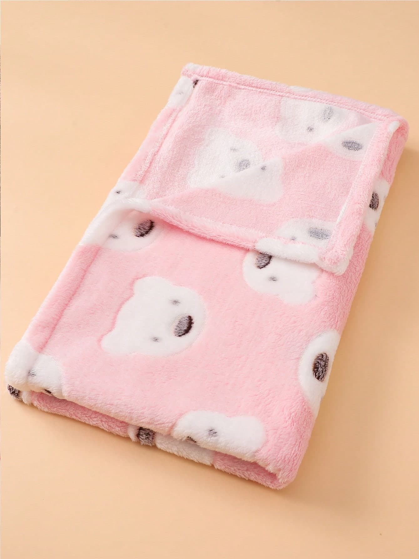 1pc Baby Blanket, Baby Fleece Swaddle Blanket, Warm Bear Pattern Blanket, Suitable For Newborns All Seasons
