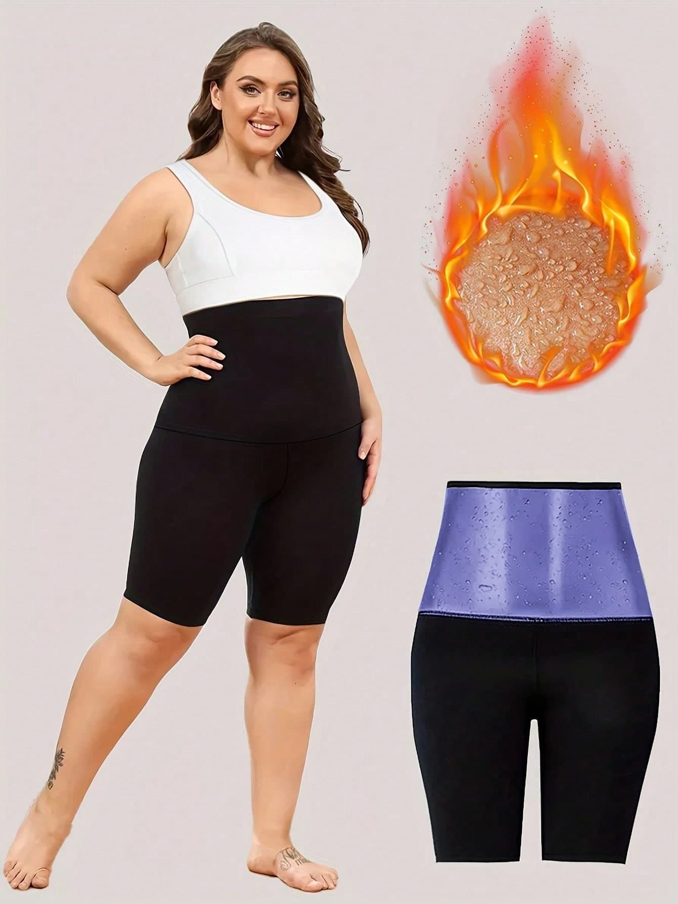 Plus Size Women's Yoga Sports Shorts, Fitness